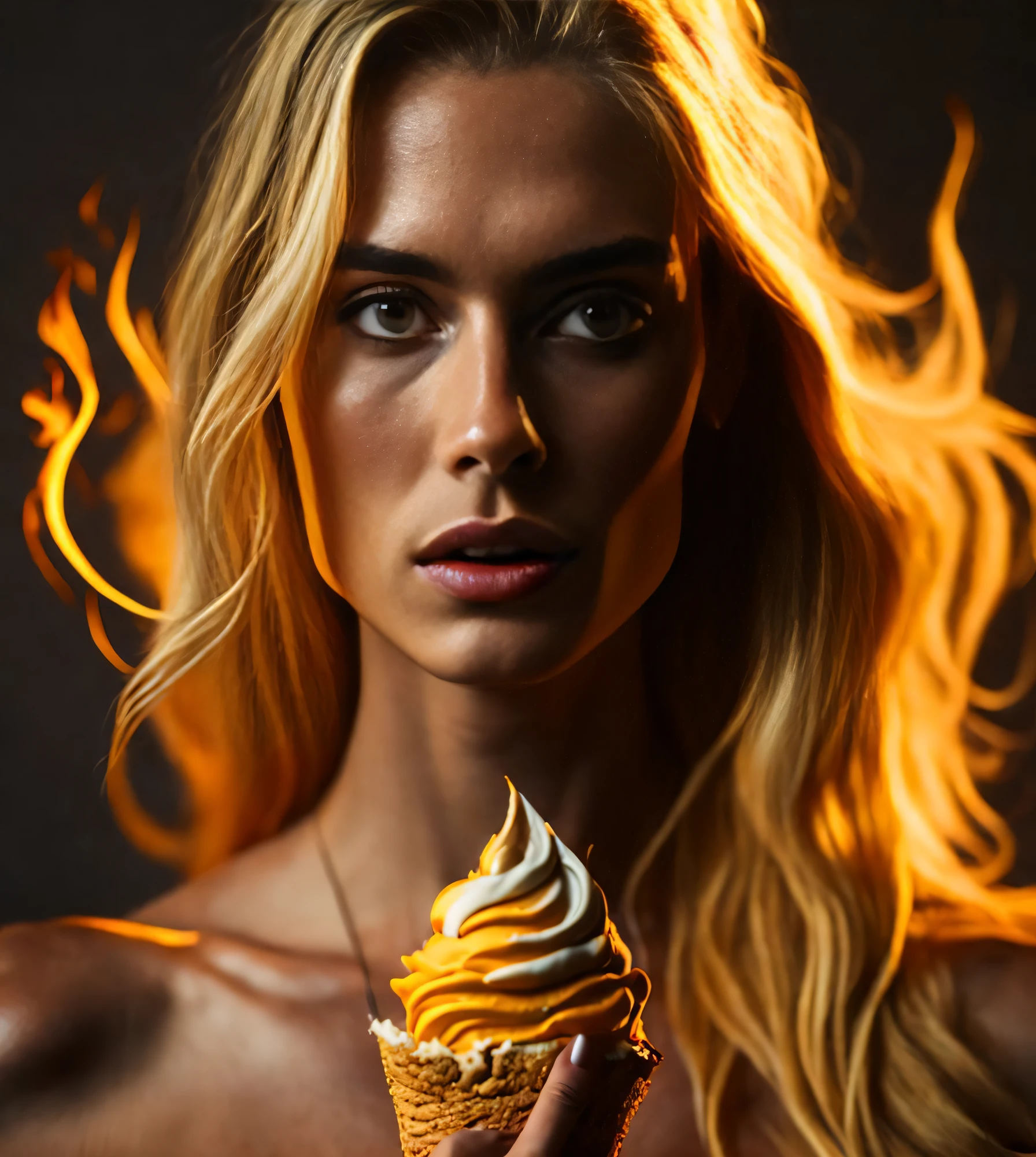 raw picture of a cute 21-years old girl licks a cone of melting ice cream flows down her arms and chin, wearing a sports top and thong, blonde, ((high detailed skin, skin details)), sharp focus, volumetric fog, 8k uhd, dslr, high quality, film grain, cute big breasts, portrait, character, xvideos, ActionHelper, PortraitHelper, knickers, stockings, post-processing, max detail, massive scale, detailed, pornhub, tiktok, makeup, skin details, blushing, nostrills, roughness, real life, ultra realistic, realistic, photorealism, photography, cryengine, ultra realistic, 8k uhd, photography, SEMI-SILHOUETTE light,  detailed hands, detailed fingers