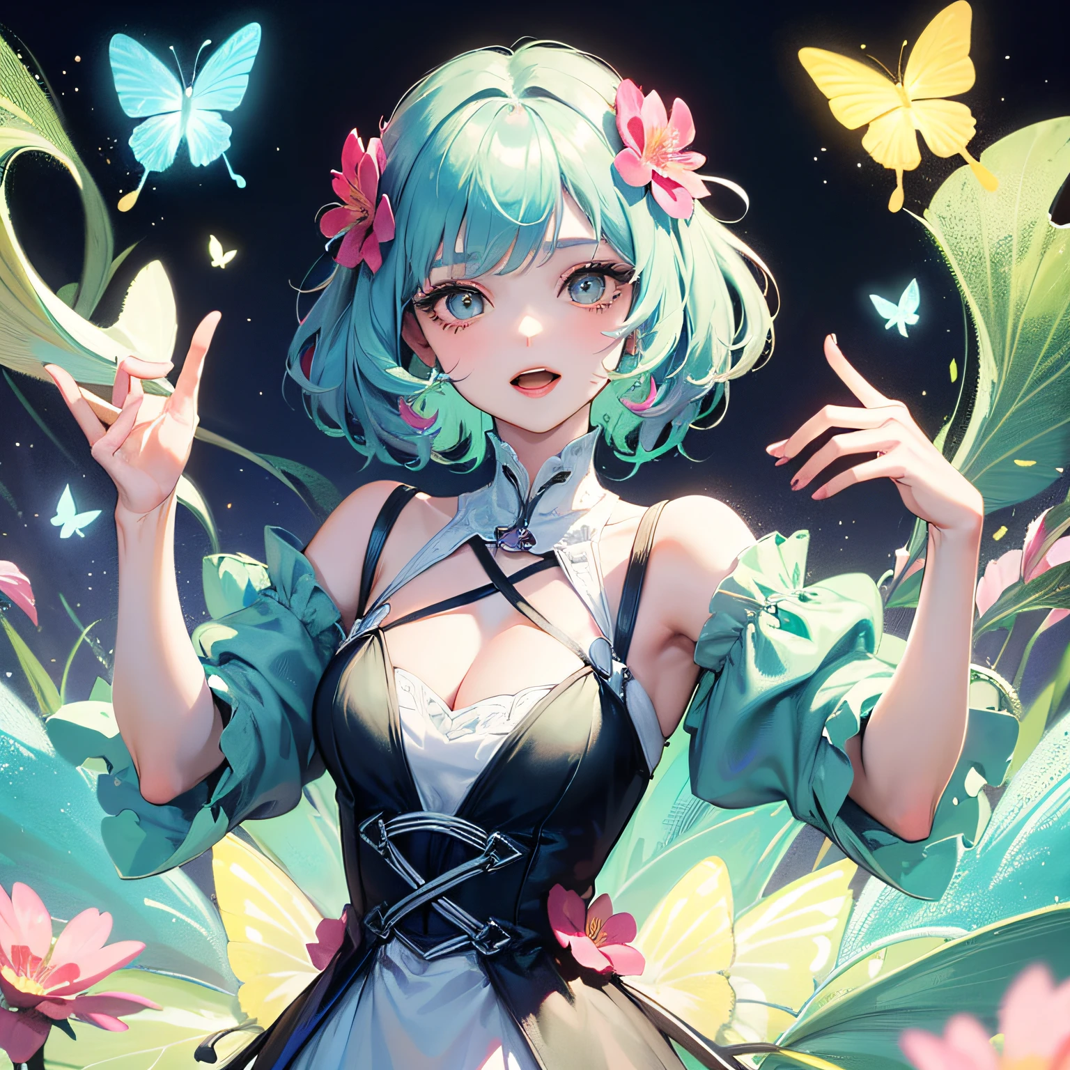 Butterfly Whispers: A Girl Surrounded by Colorful Butterflies"
An image depicting a charming girl with butterflies fluttering around her. The scene is filled with vibrant flowers, and the girl wears a whimsical dress that matches the colors of the butterflies. The image evokes a sense of enchantment and joy. --auto