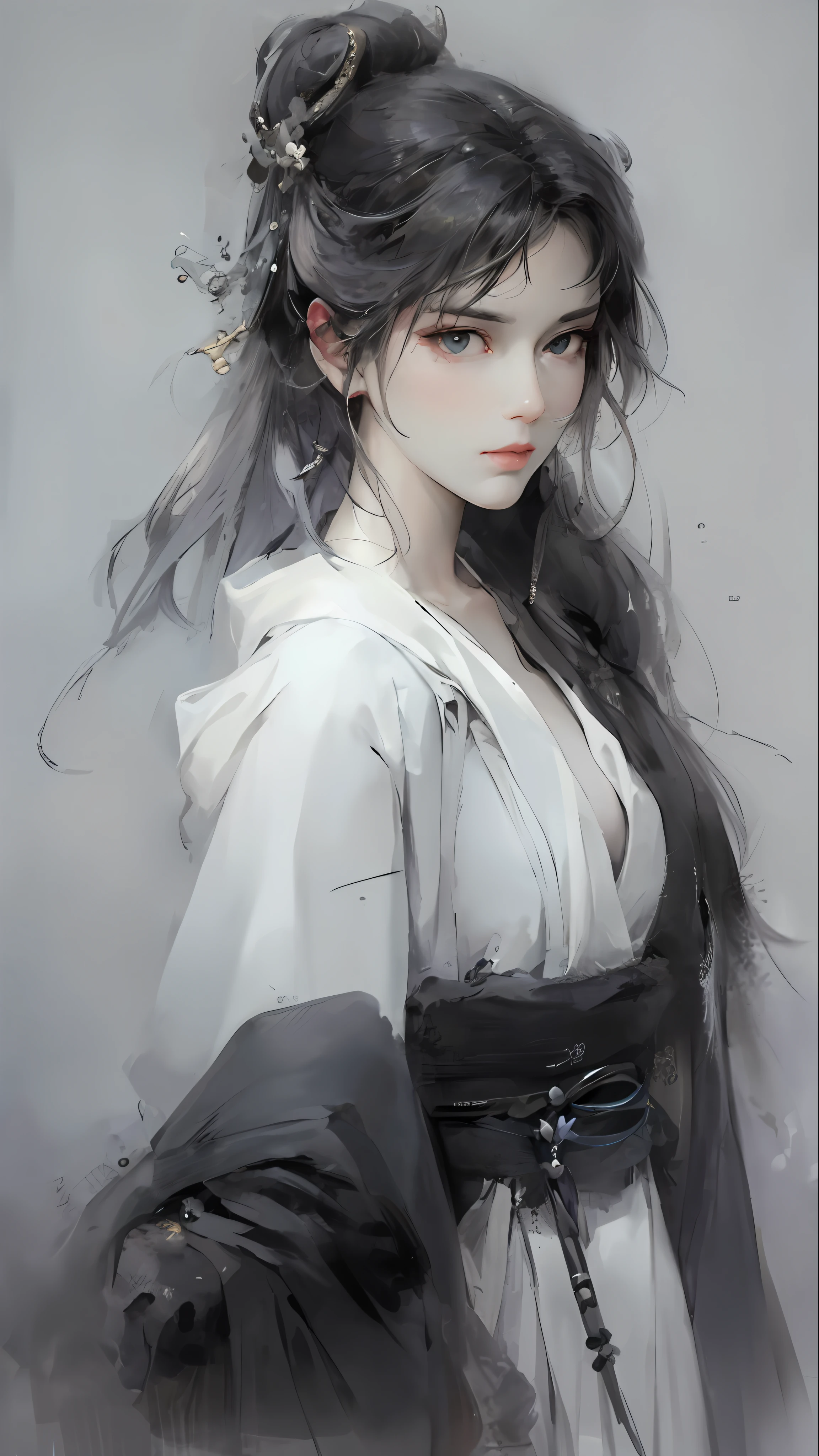 a close up of a woman with white hair and a white mask, beautiful character painting, guweiz, artwork in the style of guweiz, white haired deity, by Yang J, epic exquisite character art, stunning character art, by Fan Qi, by Wuzhun Shifan, guweiz on pixiv artstation