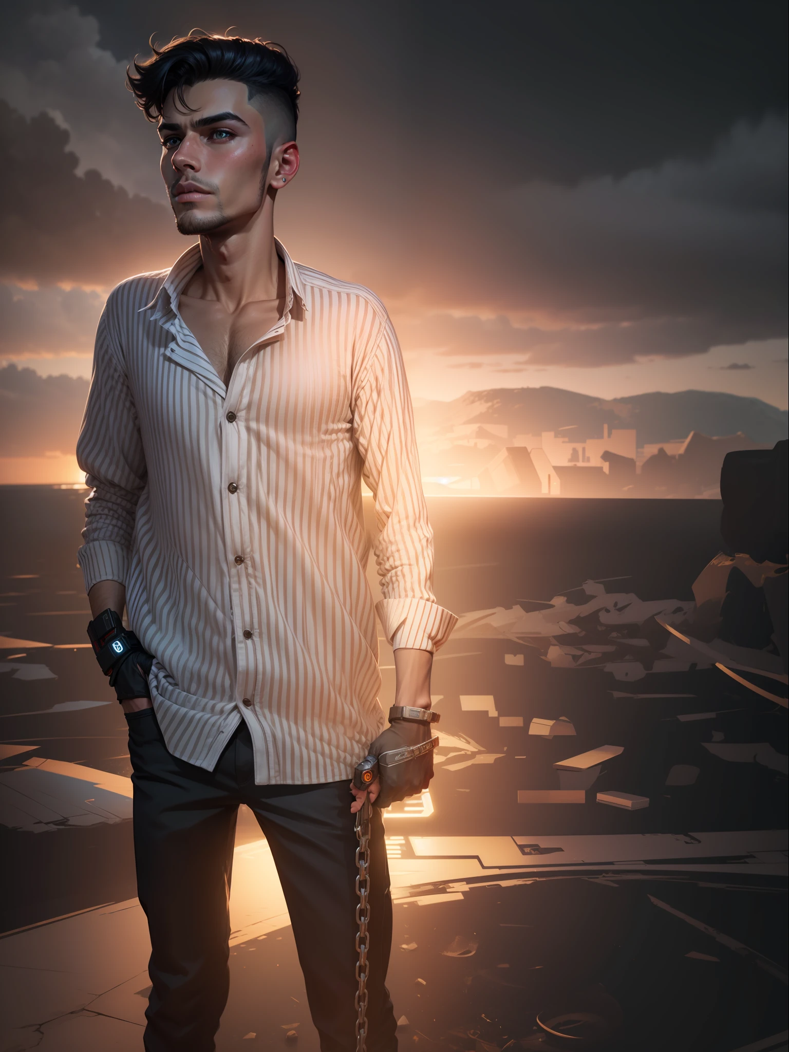 Change background cyberpunk handsome boy, realistic face, 8k, ultra realistic