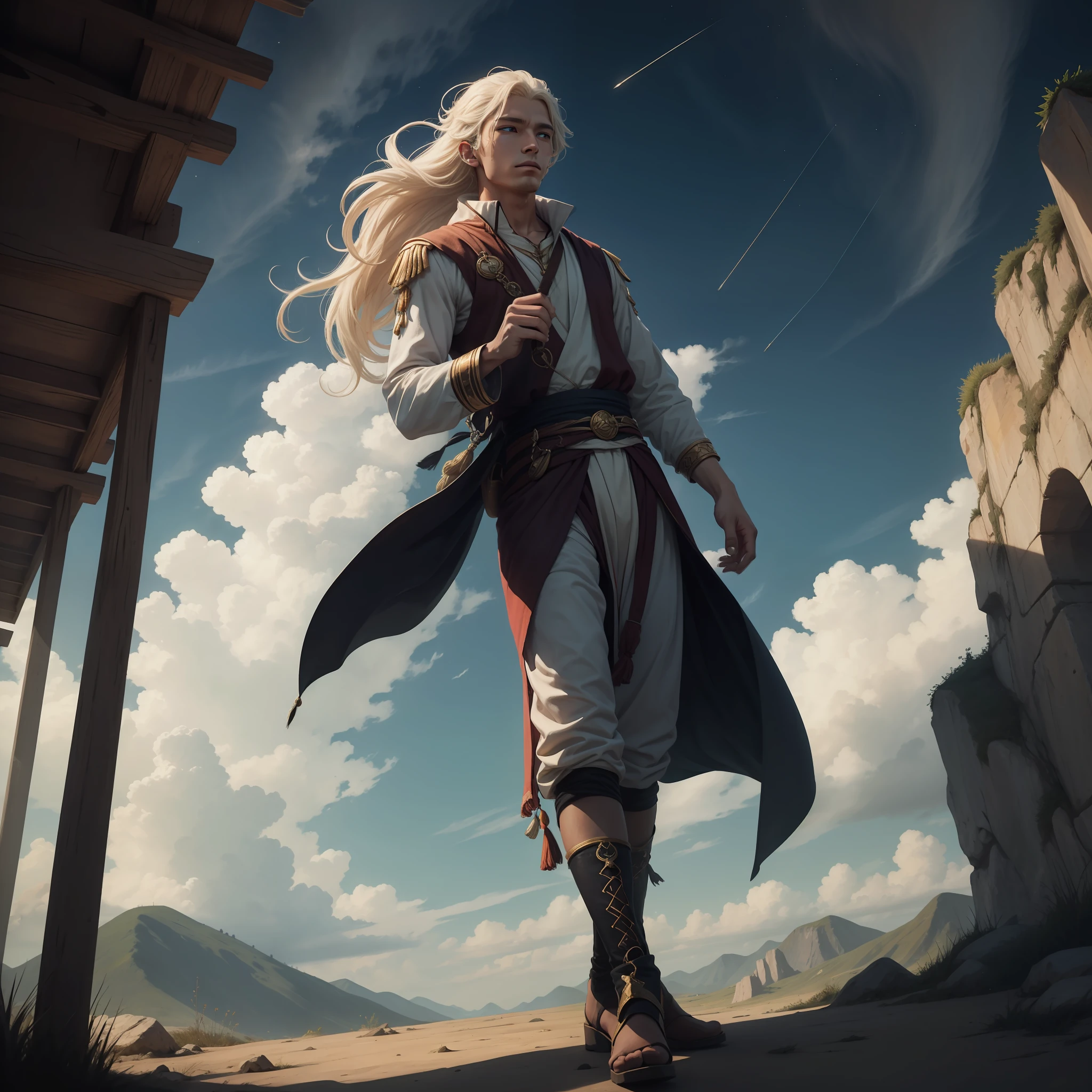 A male celestial being known as the Whisper of Winds and Air