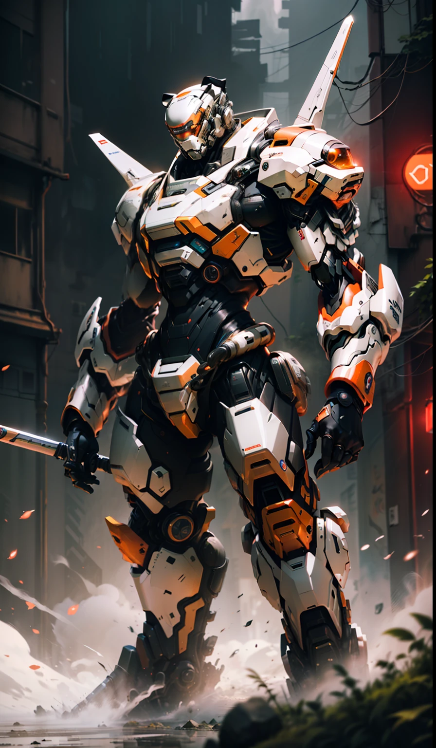 Tiger face cyber punk mecha