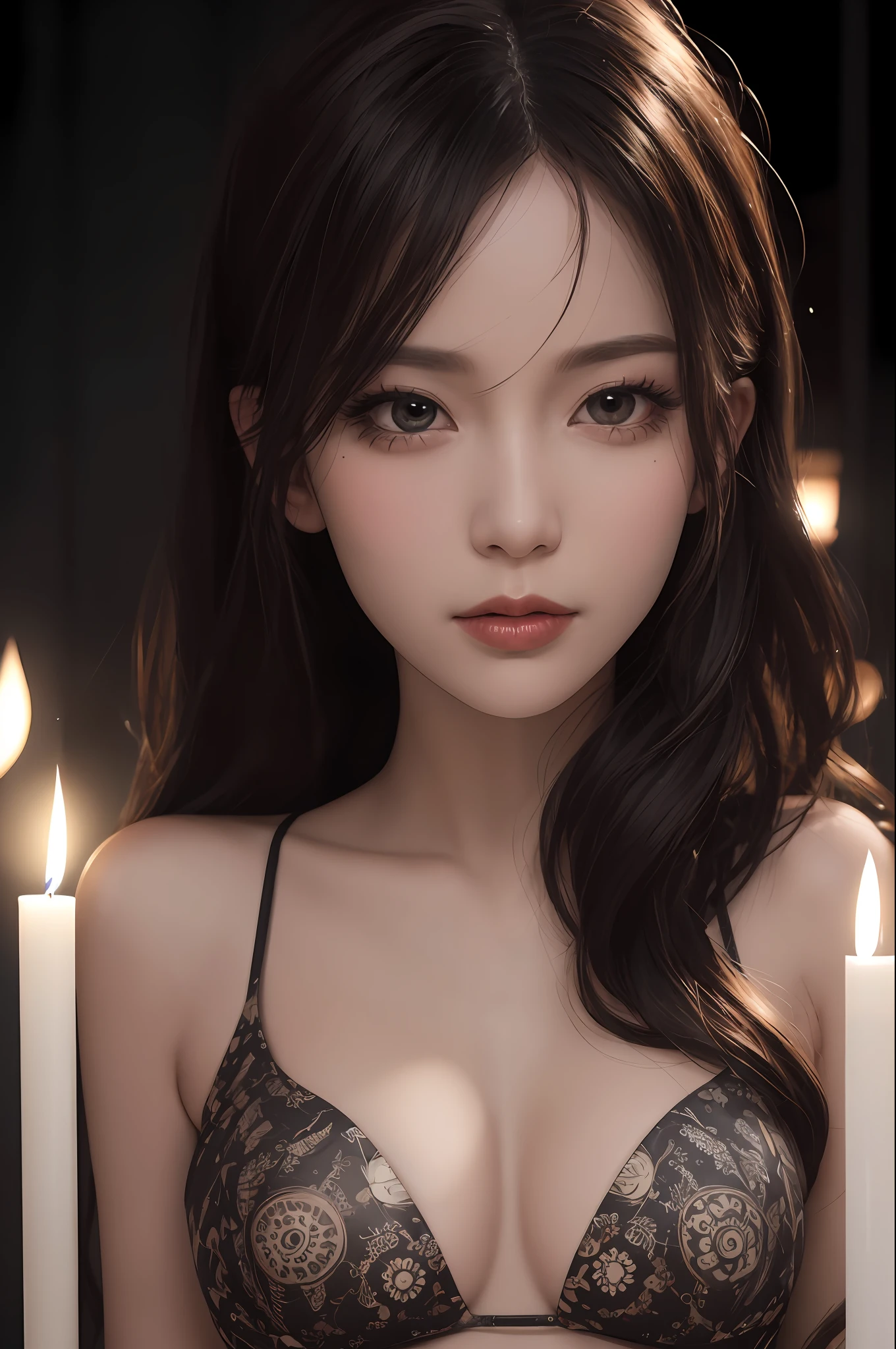 photographrealistic:1.4, (masutepiece:1.2, Best quality), (Highly detailed:1.3), Realistic, Realistic details, Detailed, 1 girl, Solo, Dynamic Pose, Sexy Pose, narrowwaist, Full body, Cowboy Shot,
Shot with Nikon D850 SLRQ、Equipped with a 105mm lens with an aperture of F/ 1.8 for shallow depth of field, Cinematic,
(pureerosface_v1:0.5) , (ulzzang -6500-v1.1:0.5), (absurderes:1.2), 1 girl, Realistic skin, Solo,( Big eyes,Beautiful detailed eyes, symmetrical eye,),close up,
smaller head, Beautiful Face, Shaded face, Smaller face, close-up, 1girl in, large breasts, absurdly long hair,
White hair:2,Dark Theme,GHOSTDOM,Night,Backlight,masutepiece,Best quality,Photorealistic:1.2,(Fractal Art:1.3),1girl in,Slender body,Shiny skin,(Zentangle, mandalas, Tangle, Entangle:1.2),(floating colorful sparkles),expressive brush strokes, whirling,Elegant,brutalist,a brightly coloured, romanticism,(wide-angle lens,the panorama:1.2),(Dynamic Pose),(Dynamic Angle:1.4),Chinese style, GHOSTDOM, Night, Backlight, mont, stairs, skeletal, candle, chies, stain glass,