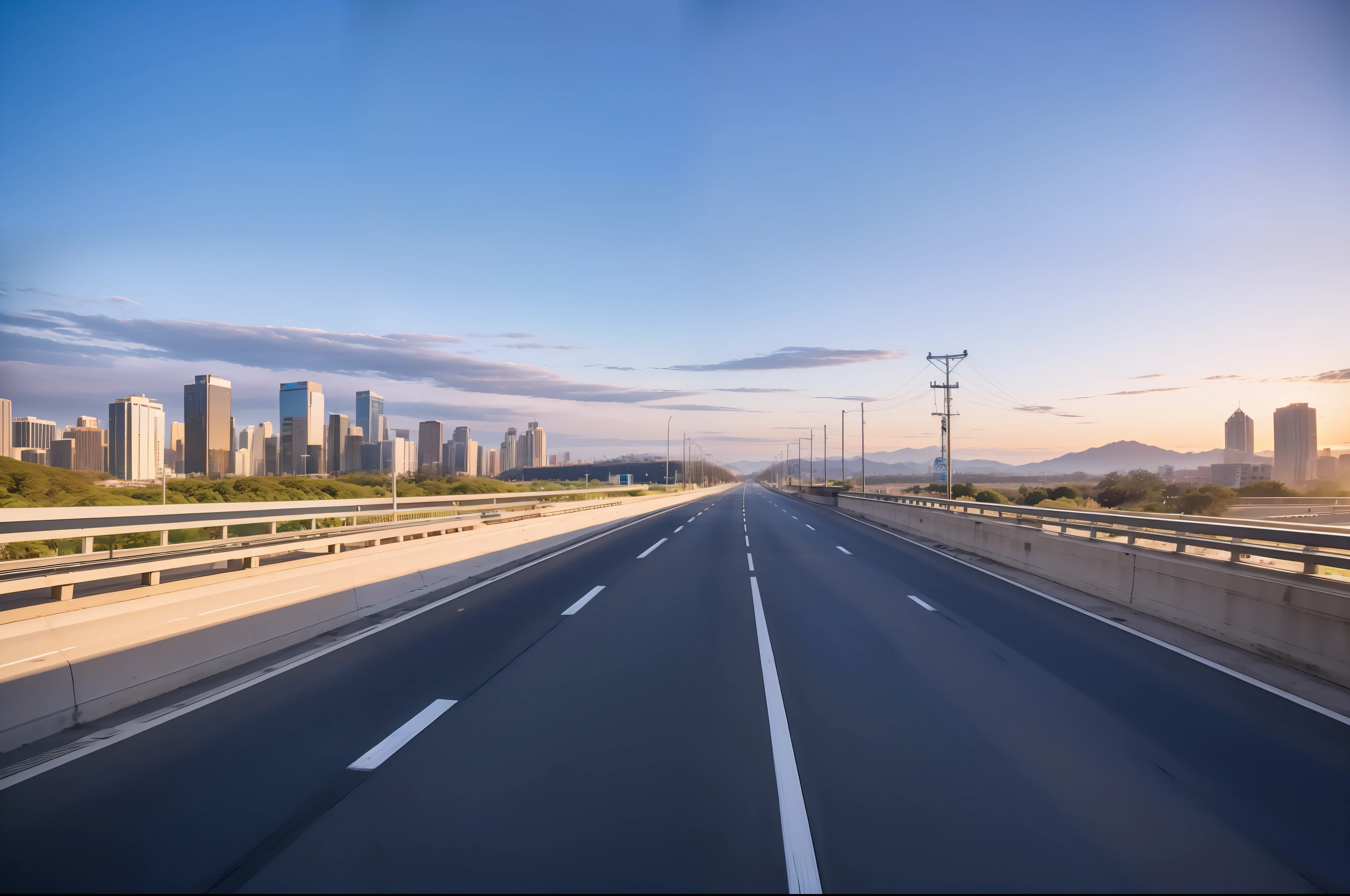 Future city scenic highway，A close-up of a highway，Live photos，8K，Kodak，shutter inventory