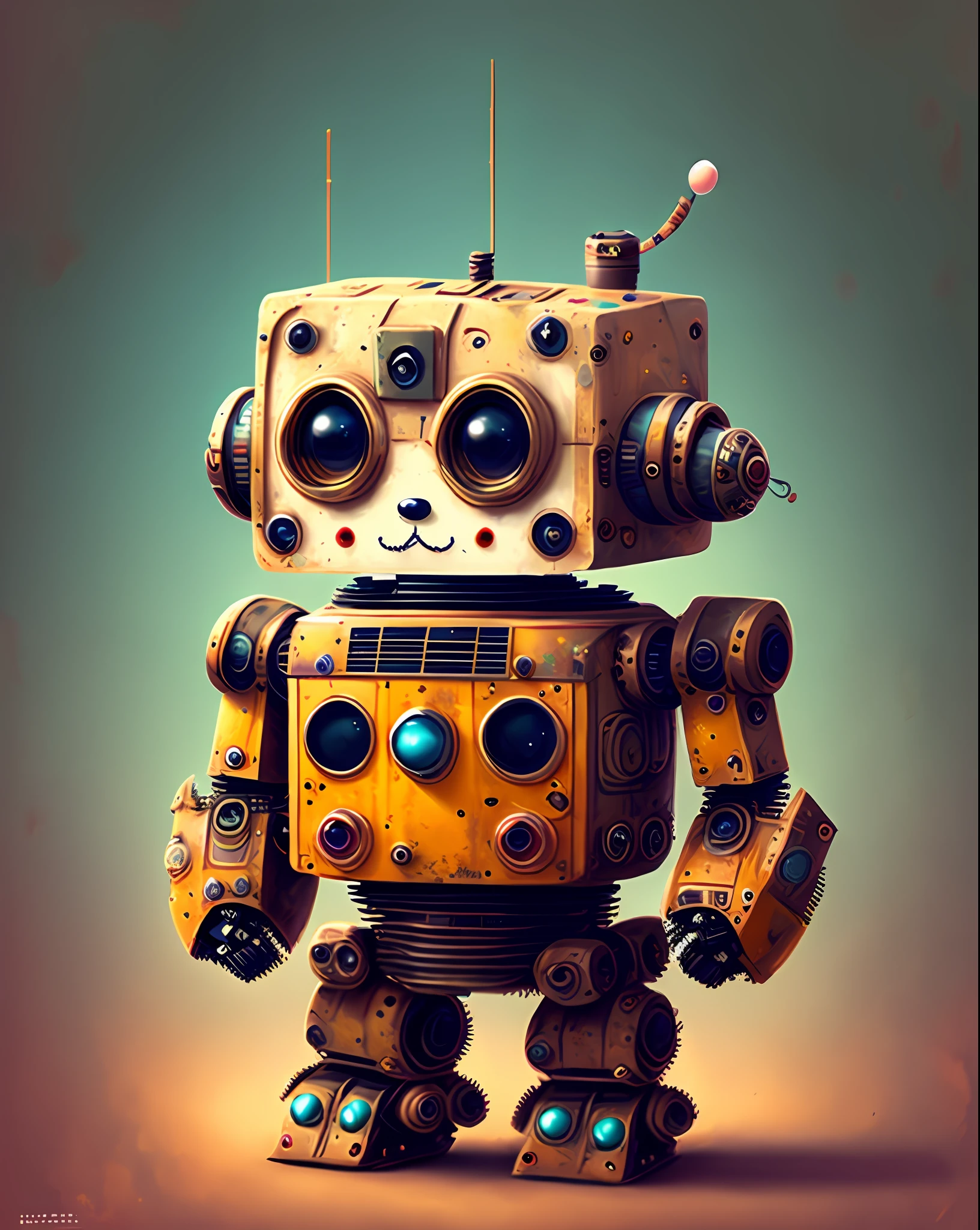 Adorable robot, in star wars style