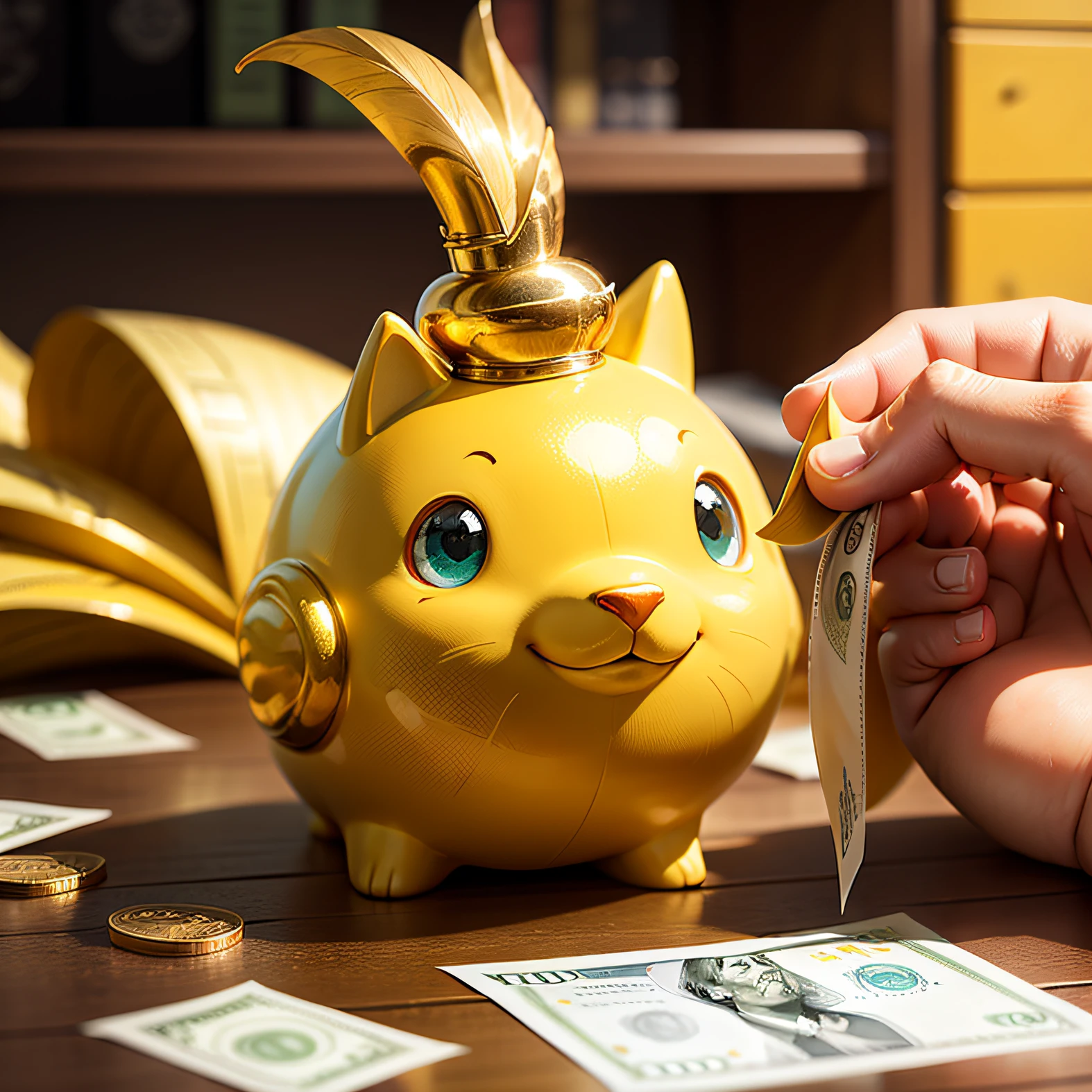 Be inspired by the idea of prosperity and abundance, combinando elementos como pipocas douradas e moedas brilhantes. Use cores vivas e alegres, como tons de ouro, amarelo e verde, to convey a sense of positivity and growth. Add money-related graphics, as notes or dollar sign symbols, de forma criativa e harmoniosa. Ademais, inclua elementos visuais que representem a sua identidade no canal, como o logotipo ou o nome 'Pipocando na Prosperidade'. Remember that the image cover should capture the attention of viewers and convey the proposal of your channel, inviting them to explore your inspiring content about prosperity and success. Have fun creating a unique and memorable cover with the help of artificial intelligence!" --auto