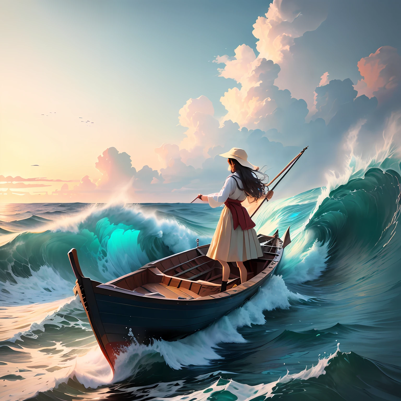jesus walking in the ocean with a large wave, jesus walking on water, the sea and storms behind him, standing in a maelstrom, in rough seas with large waves, epic biblical depiction, in a storm, torment and waves, it's running between a storm, the lord and savior, apocalyptic tumultuous sea, jesus christ, standing against the storm