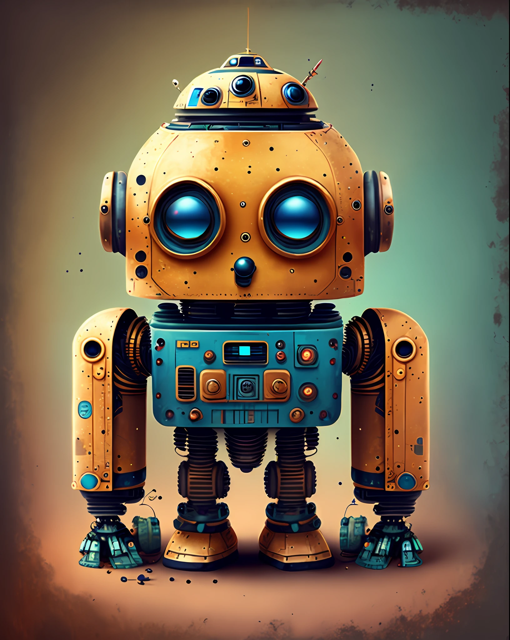Adorable robot, in star wars style