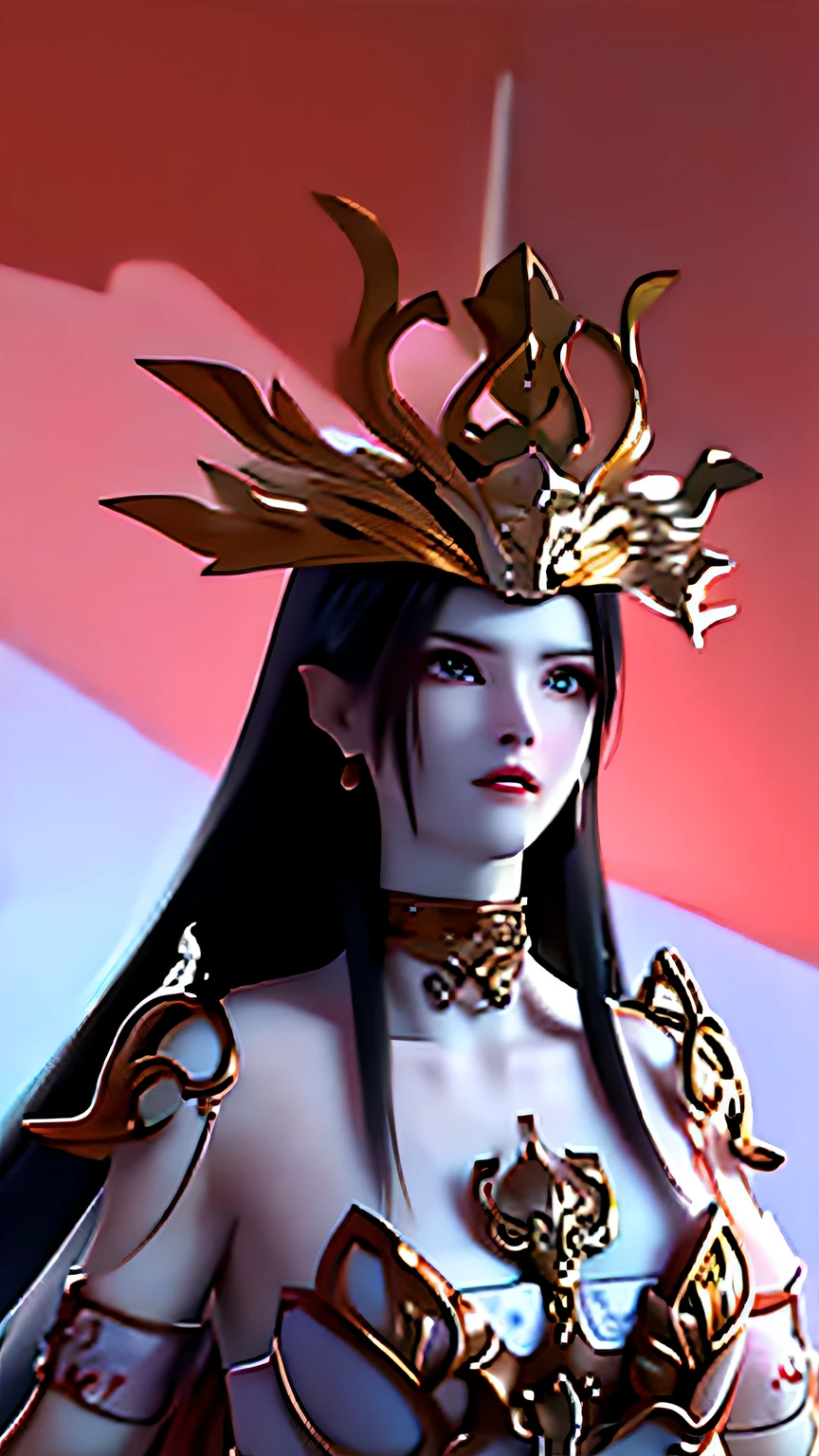 ((need+masterpiece)*1.5),beste-Qualit,extreme hight detail,A dark-haired,white coats,Look up,fullllbody,Scattered hair,White Skin Skin,The white dress complements the whole,Accentuate the red theme。