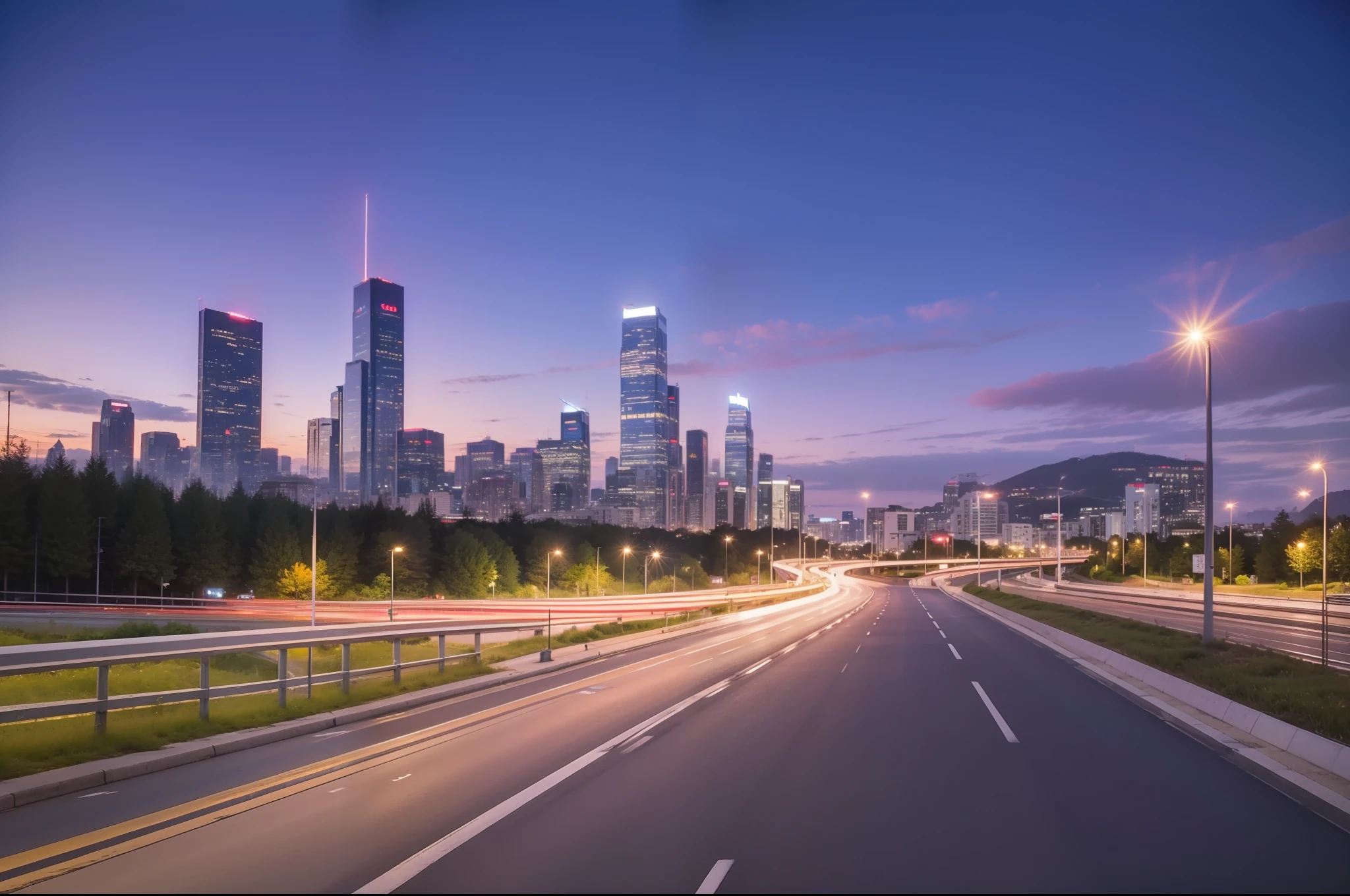 Future city scenic highway,A close-up of a highway,Live photos,8K,Kodak,shutter inventory