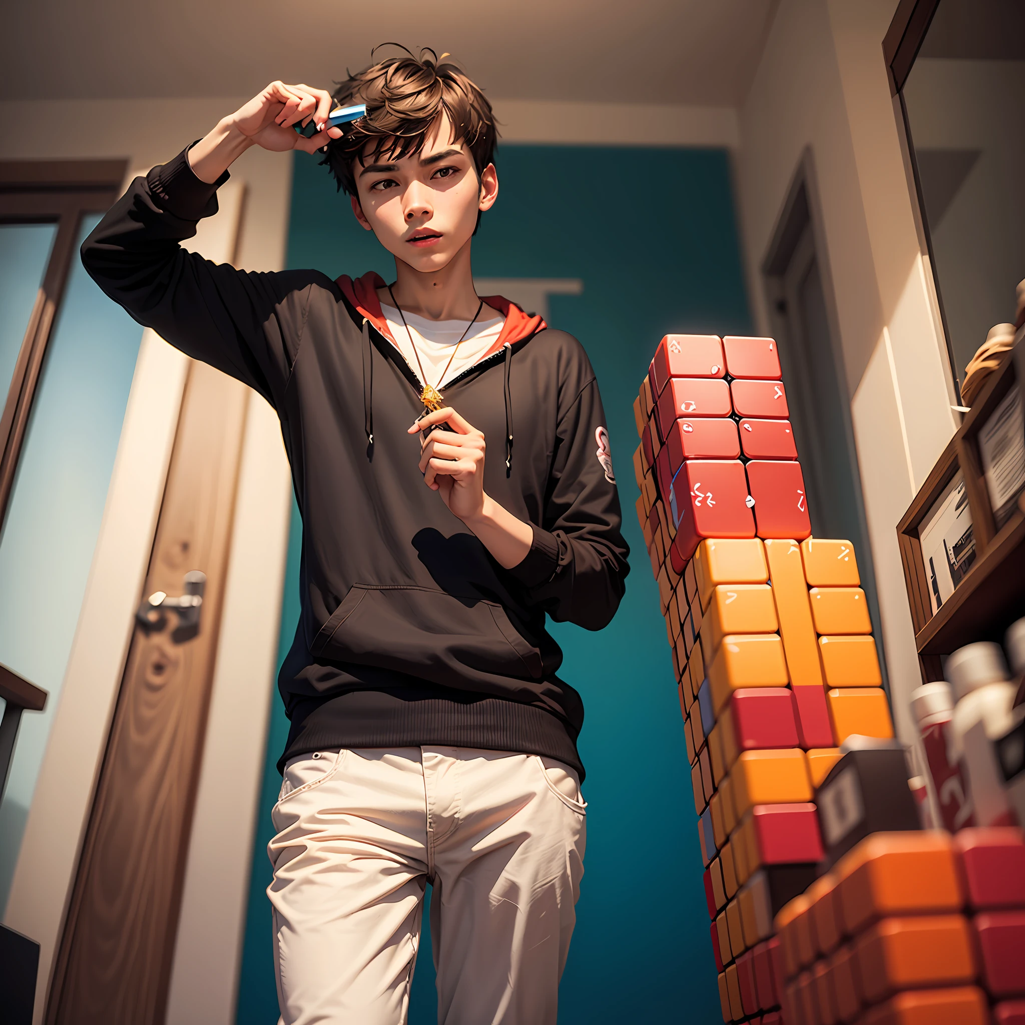 of a guy,Play an equilateral seventh-order Rubik's Cube --auto