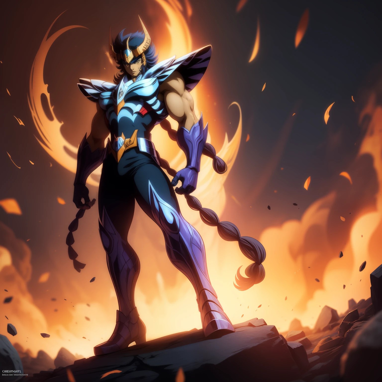 ((cosmo)), ((Cosmos)), (Manga art style), visual de anime, obra-prima, vortex de fogo, foco nítido, Dramatic, Arte da pintura, vortex de fogo nos punhos, punhos cerrados acertando 1 muscle man, vortex de fogo no muscle man , anime, tiro largo, 85 millimeters, Super Detalhe, (((cenario grego antigo dynamic )))