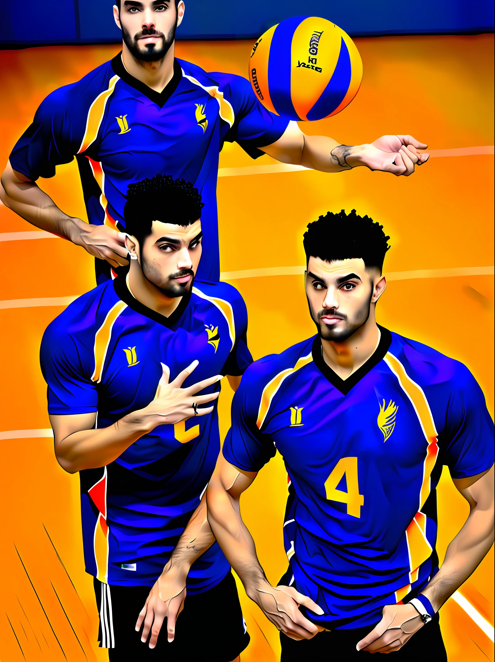 Create men's volleyball jersey, nas cores preto com roxo.