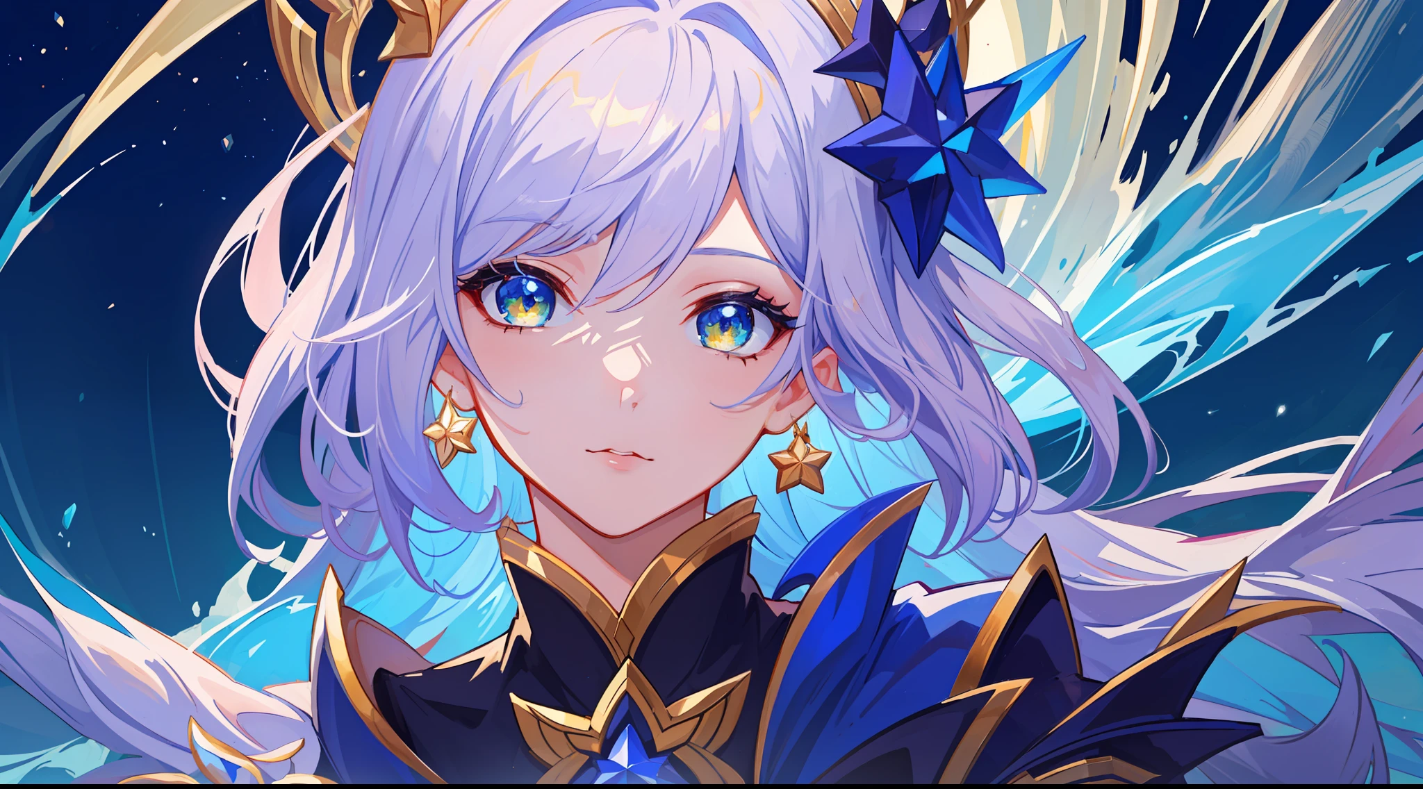 (masterpiece, best quality), intricate details, 8k, artstation, sharp focus, 1girl, star guardian, league of legends, (warm color theme)
