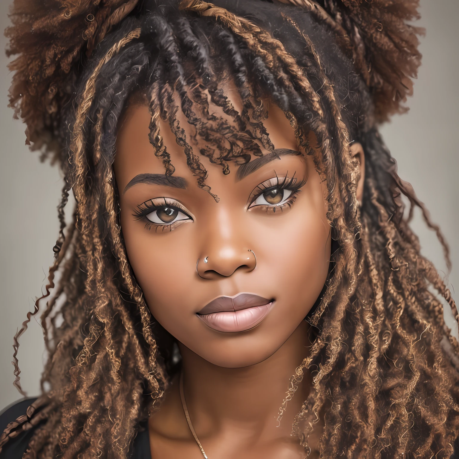 (an extremely detailed black woman face),best quality,portrait,high resolution,centered,(looking at camera),(dark-brown eyes --auto --s2