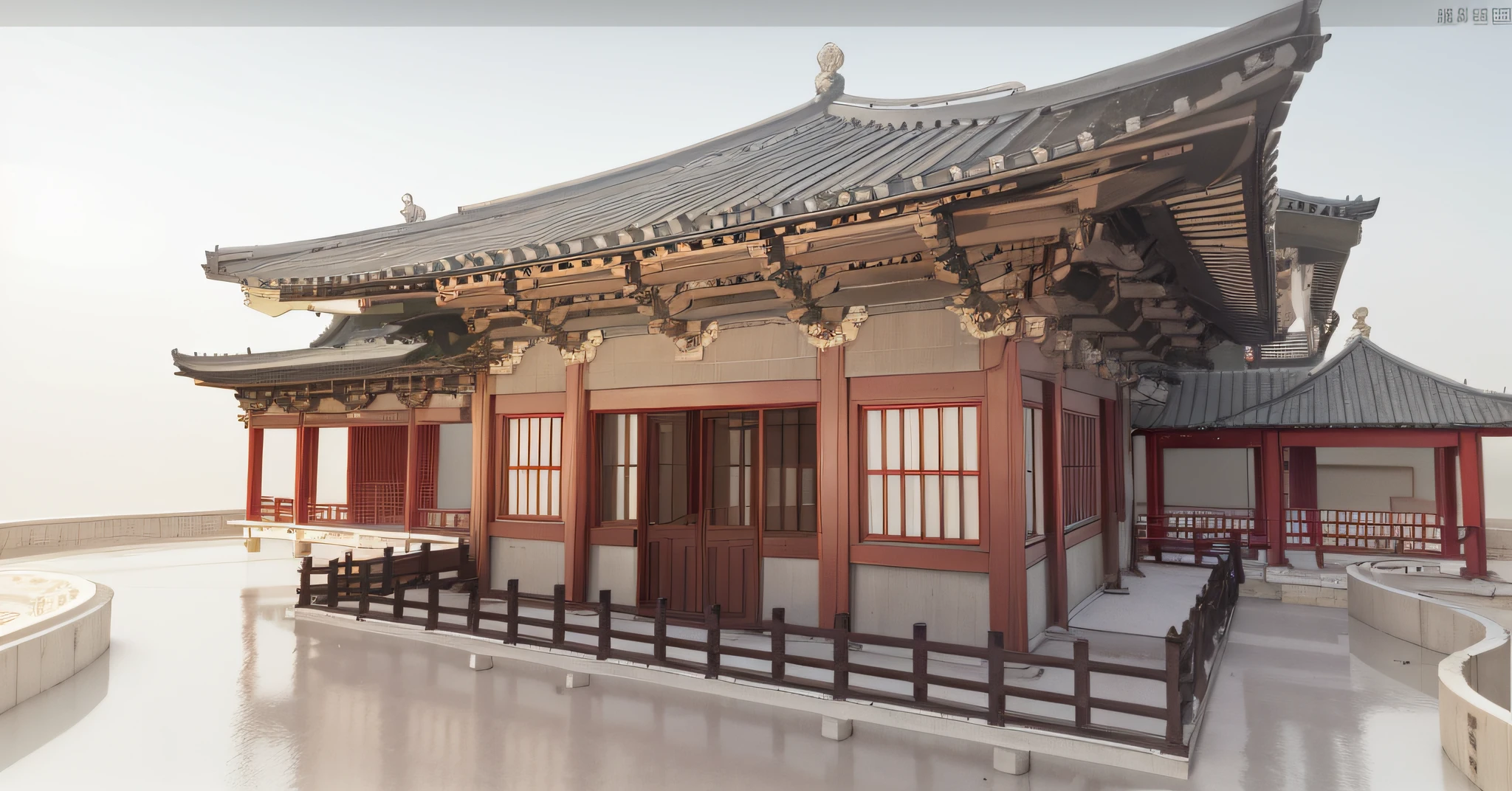 anime scene,Ancient Chinese landscape of buildings with ponds and bridges, There are reflections in the water,Traditional Chinese palace, Tang Dynasty Palace, Beautiful rendering of the Tang Dynasty, Ancient Chinese architecture, Chinese architecture, Chinese palaces, 3d highly detailed, 3 d highly detailed, rendered 3d model, fully detailed render, Detailed rendering, highly detailed render, inspired by Dong Yuan, Chinese style buildings, High Details