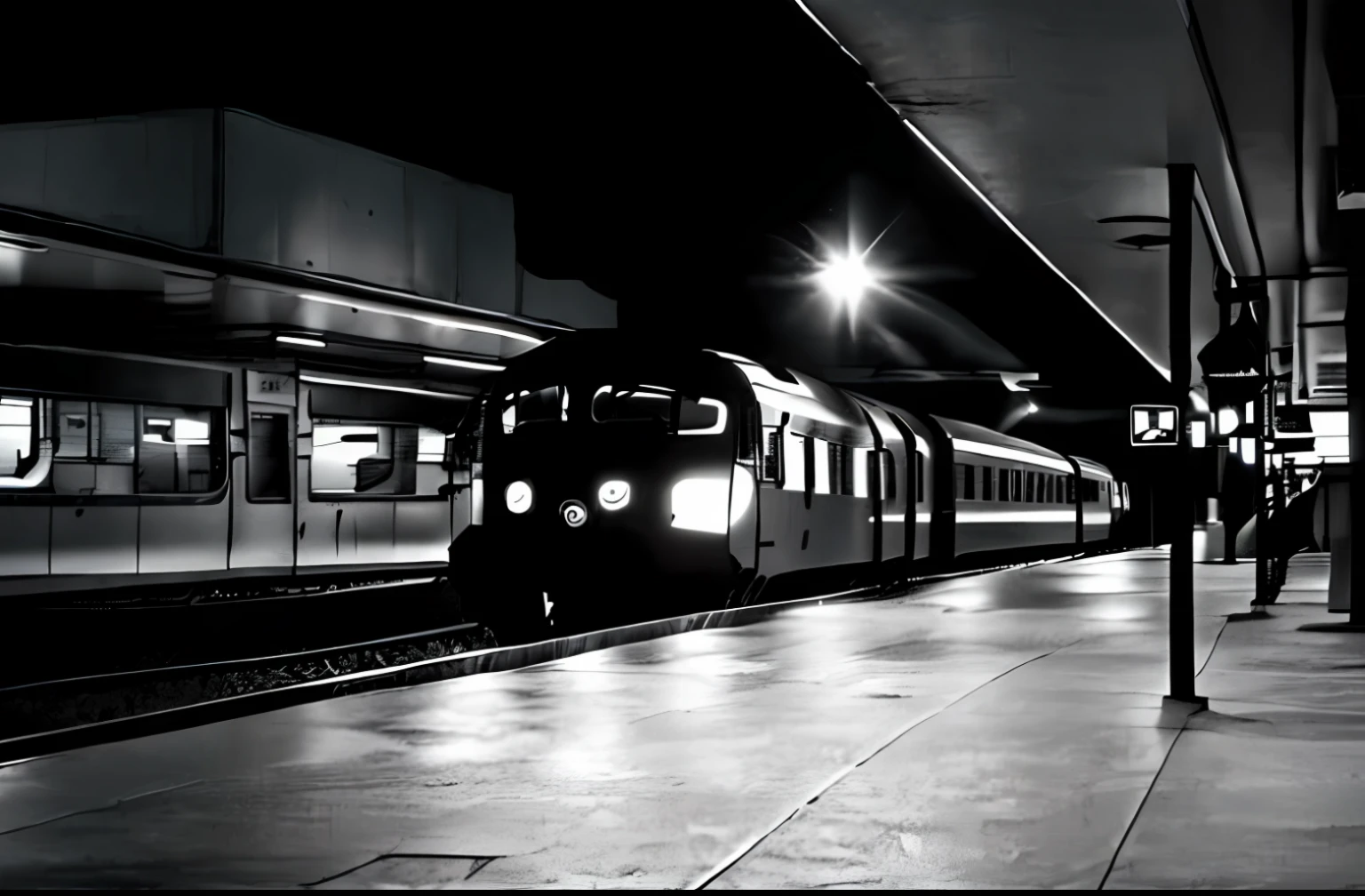 arafed train in a station with lights on and a platform, fuji pro 400h, grainy tri-x pushed to 3200, shot on expired kodak film, shot on hasselblad, shot on kodak vision 200t, taken with a pentax1000, shot with hasselblad, taken with a leica camera,film grain, high quality
