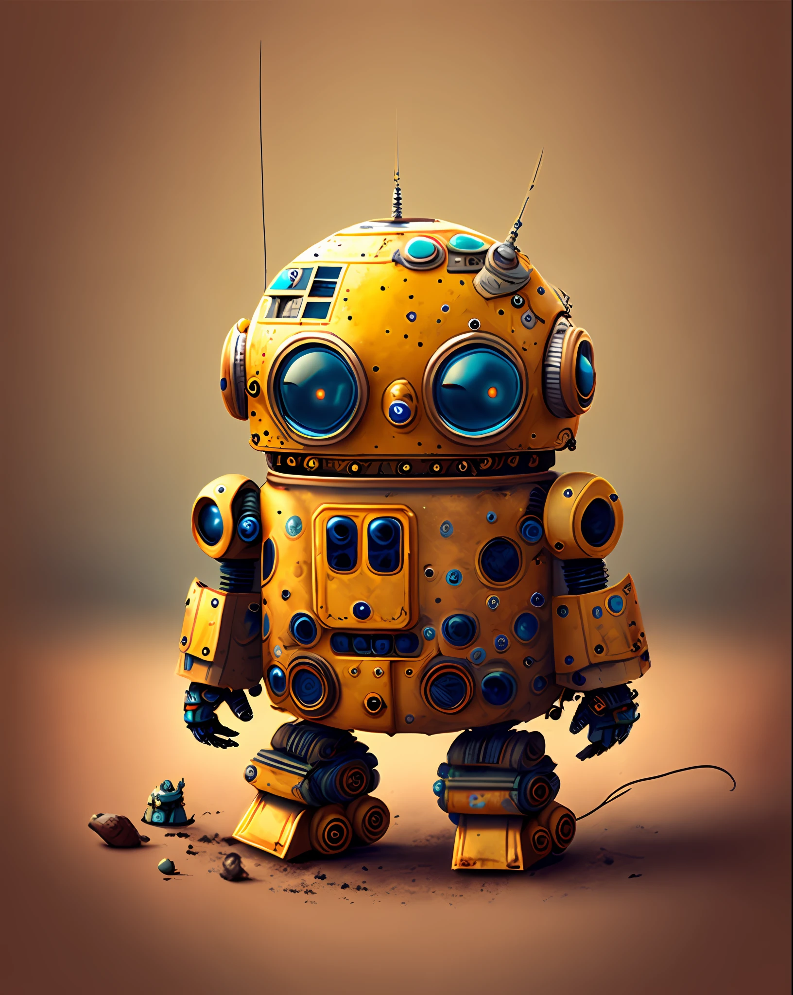Adorable robot, in star wars style