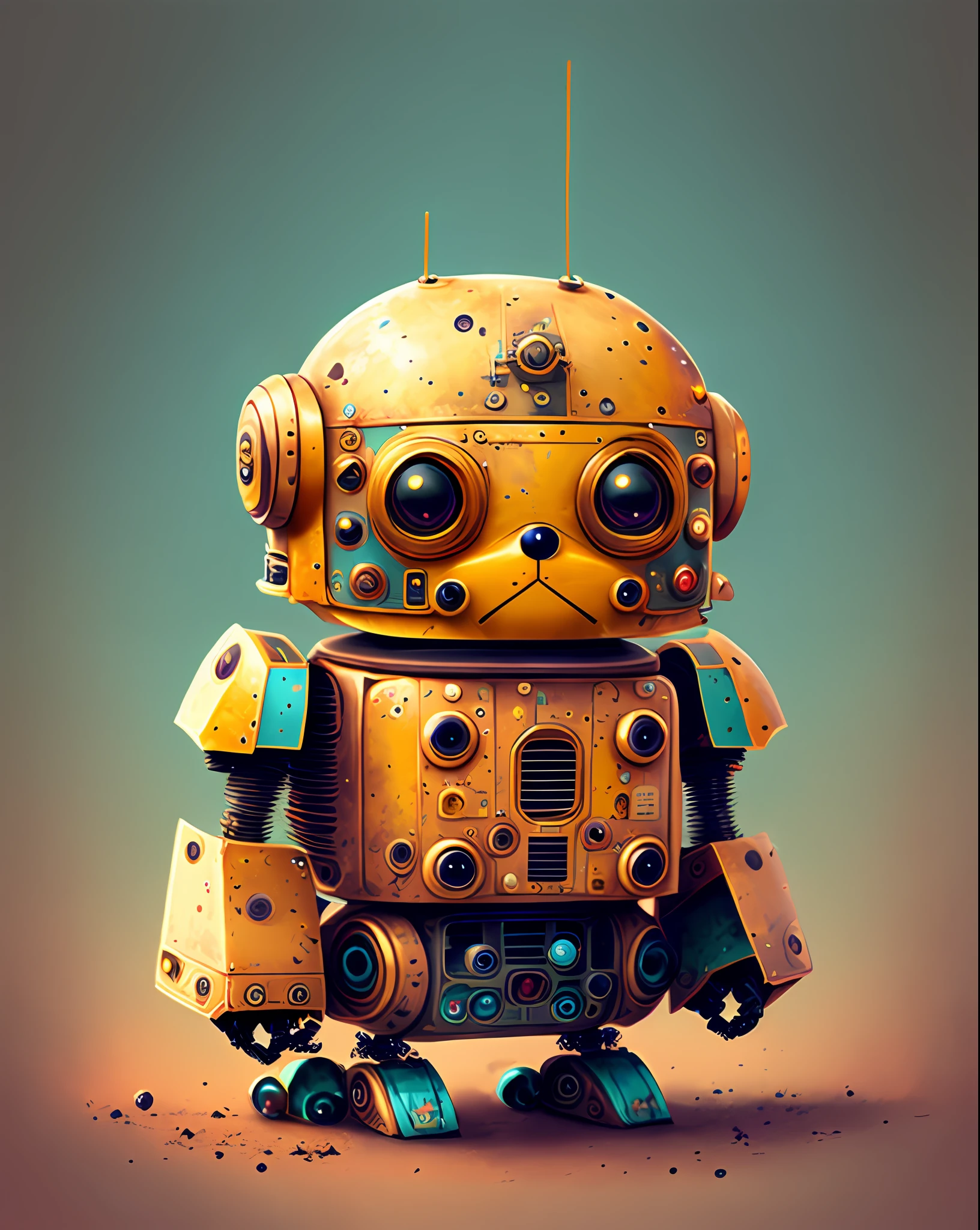Adorable robot, in star wars style