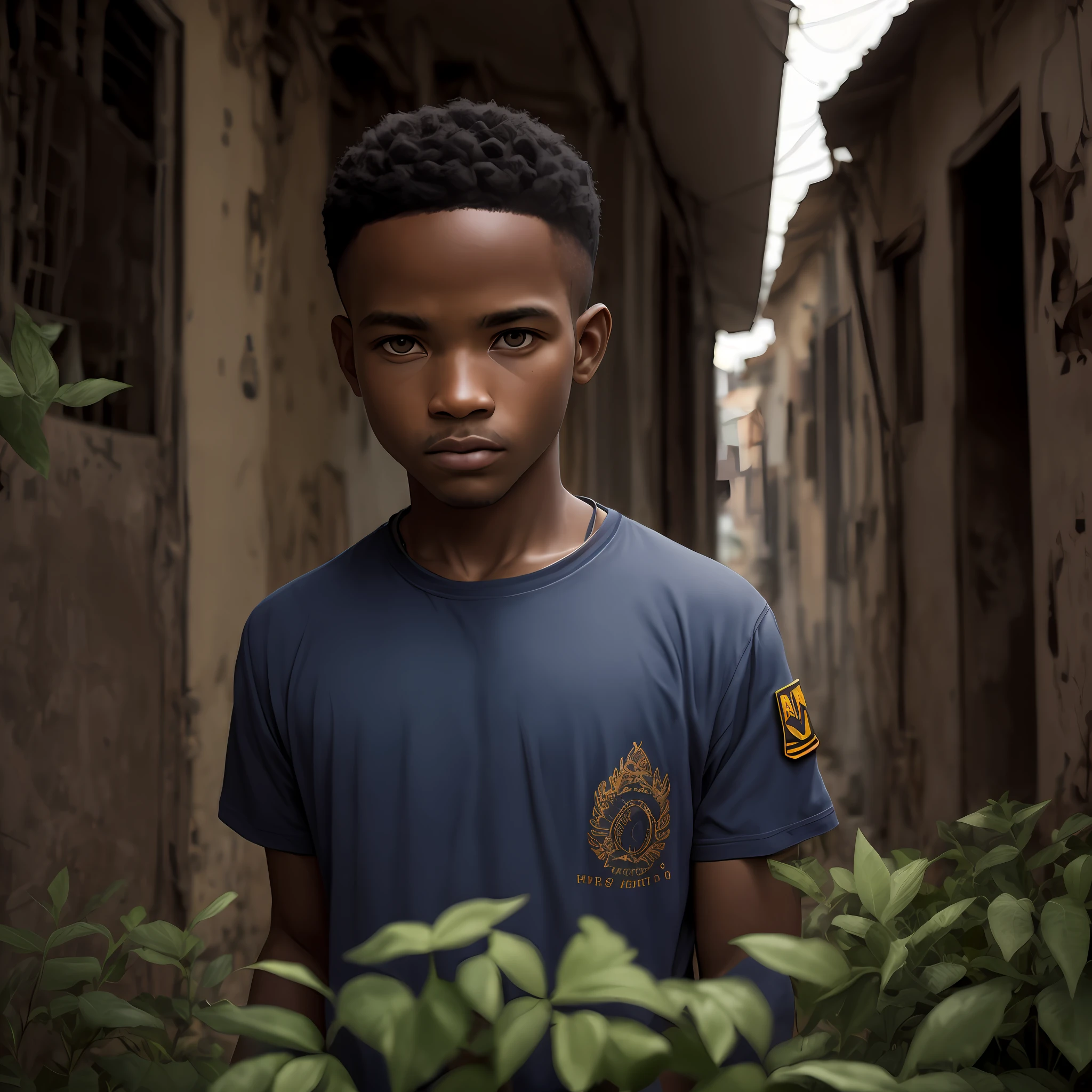 Menino africano em traje de militar na numa cidade abandonada, (Um trabalho extremamente delicado e bonito), rosto bonito, corpo inteiro, random posture, segurando uma arma, foto realista, (retrato), [fumes], [neblina], natural lightning, profundidade de campo rasa, fotografada em uma Canon EOS-1D X Mark III, lente de 50mm, F/2.8, (intrincadamente detalhado, hiperdetalhado), ((cor RAW)), foco nítido, HDR,  4K分辨率, cinematic film --auto