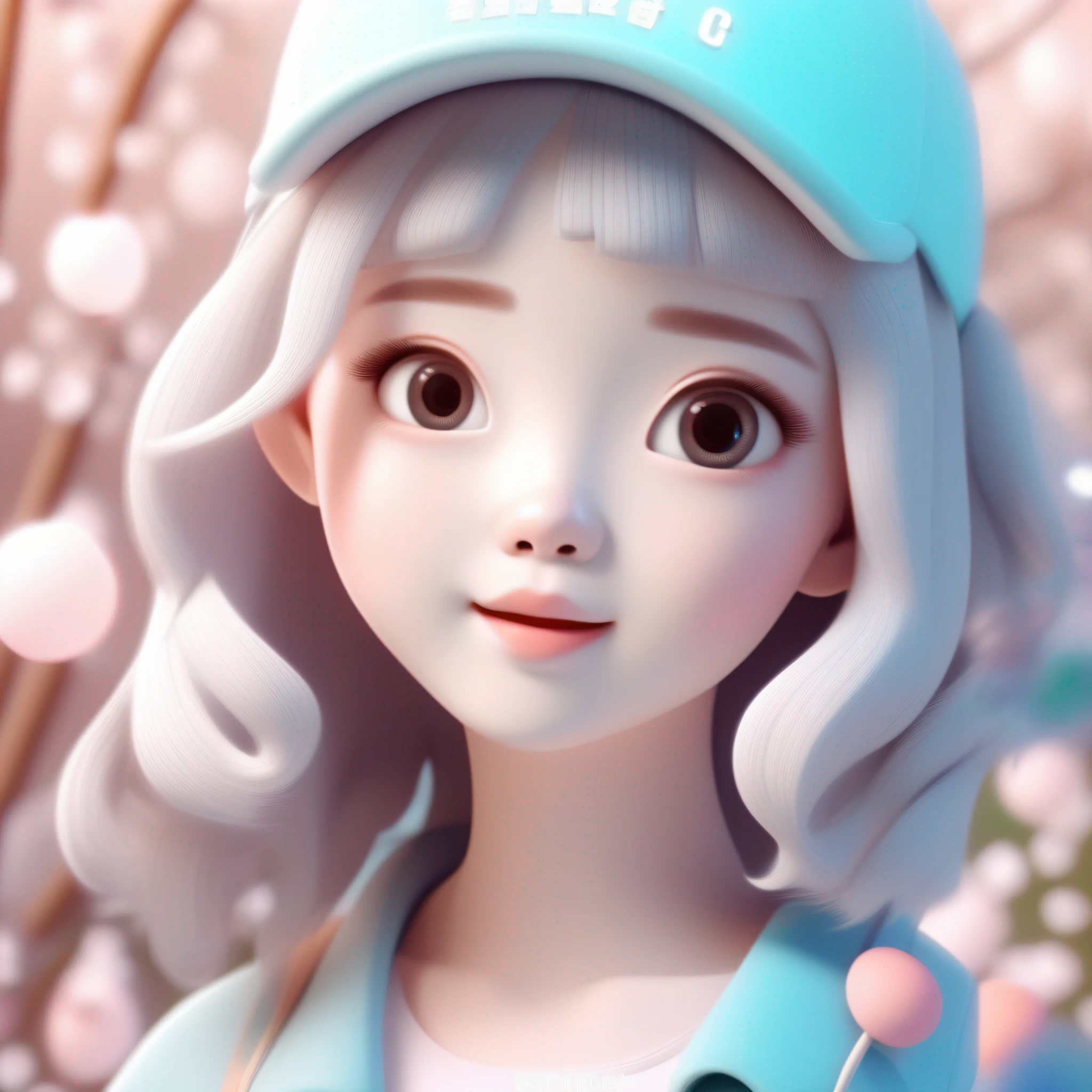 super cute girl IP by pop martScenes in spring,paste color, mockupfine lusterclean
background,dreamland,3D render,Soft focus,oc blender IPbest quality8k