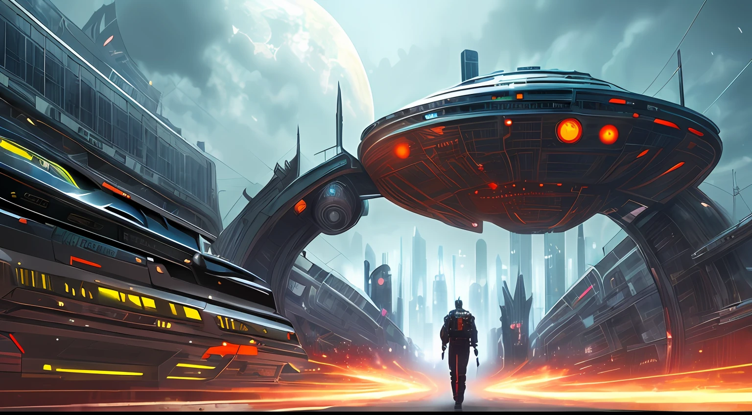 Tianwen No. 1，cyberpunked，sci-fy，universes，darkly，Big perspective --auto