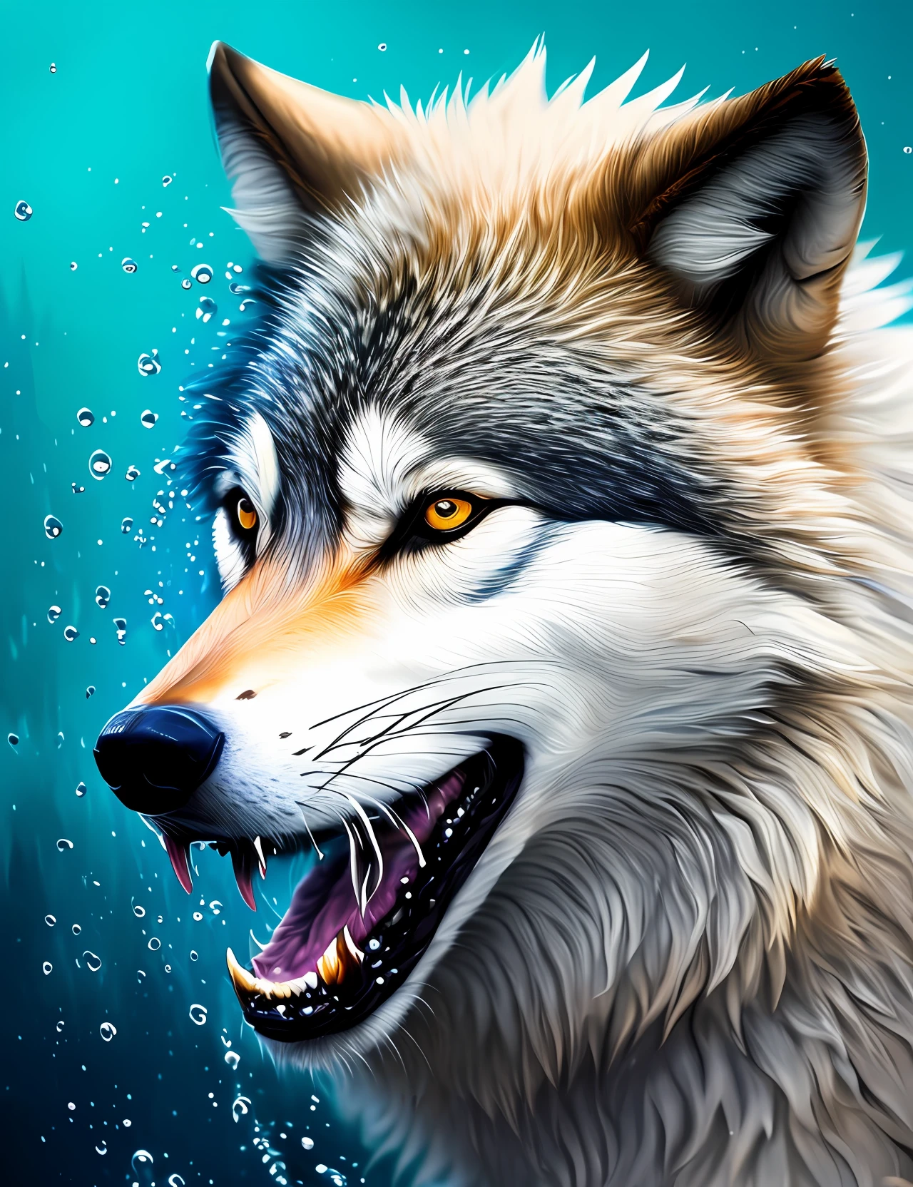 Splash art, a wolf head, ((white background)), piercing eyes, epic Instagram, artstation, splash style of colorful paint, contour, hyperdetailed intricately detailed , unreal engine, fantastical, intricate detail, splash screen, complementary colors, fantasy concept art, 8k resolution, deviantart masterpiece, oil painting, heavy strokes, paint dripping, splash arts