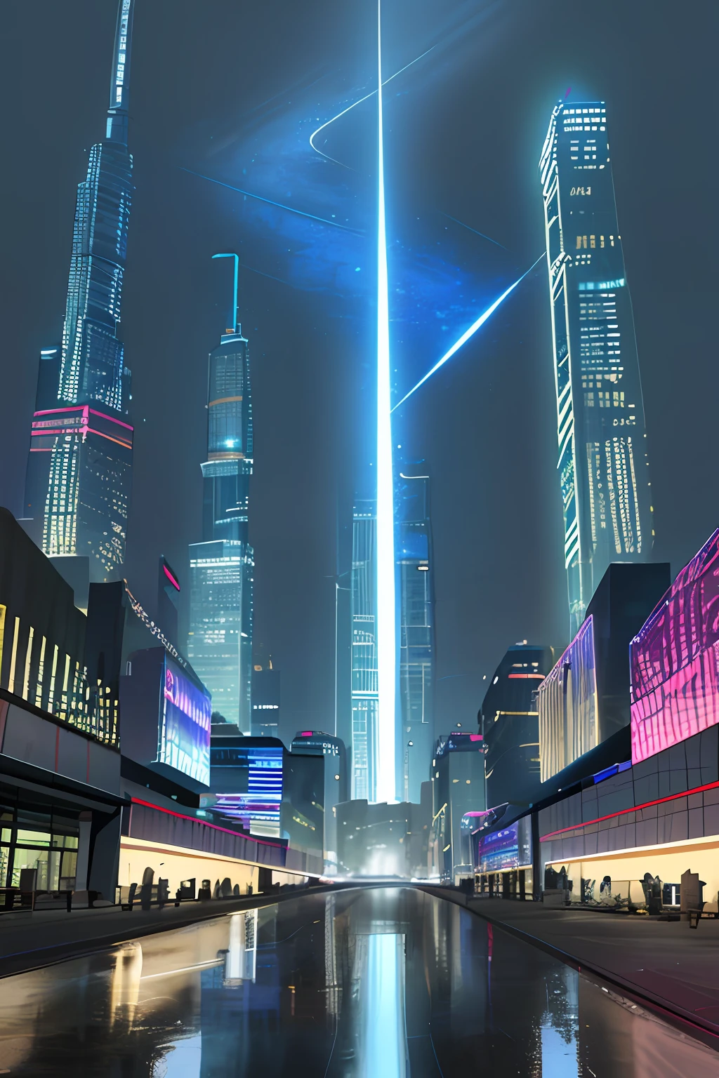 DJI drones fly in the sky,Below is Huawei's headquarters