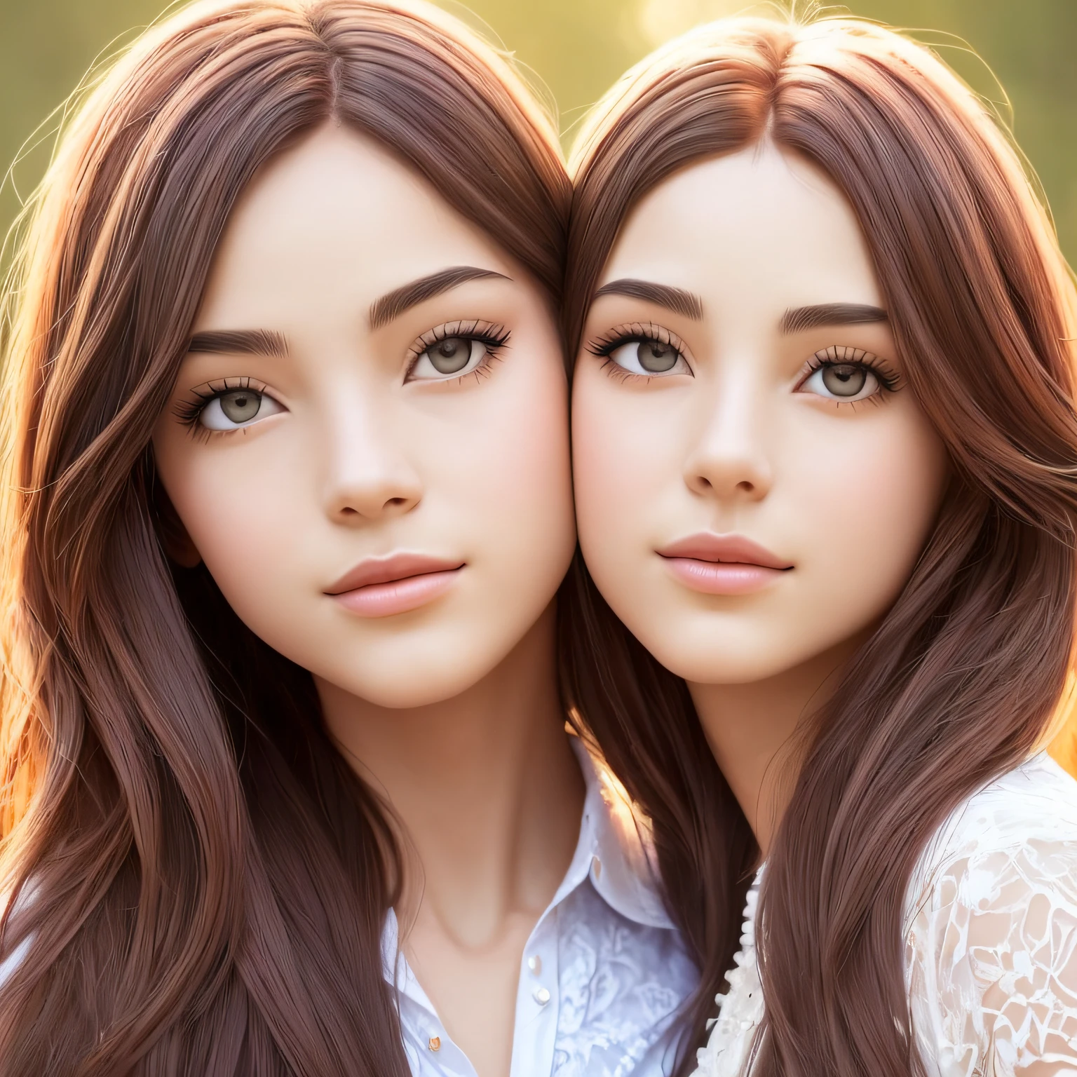 "((Arte digital realista 4K arrebatadora)) de duas mulheres encantadoras, uma morena e uma ruiva, segurando beija-flores em close-up. Long flowing hair, one dressed to the other in summer clothes, elas respiram delicadeza e suavidade. The scene is lulled by subtle lighting and soft shadows, that further enhance the beauty and gracefulness of the captured moment." --auto