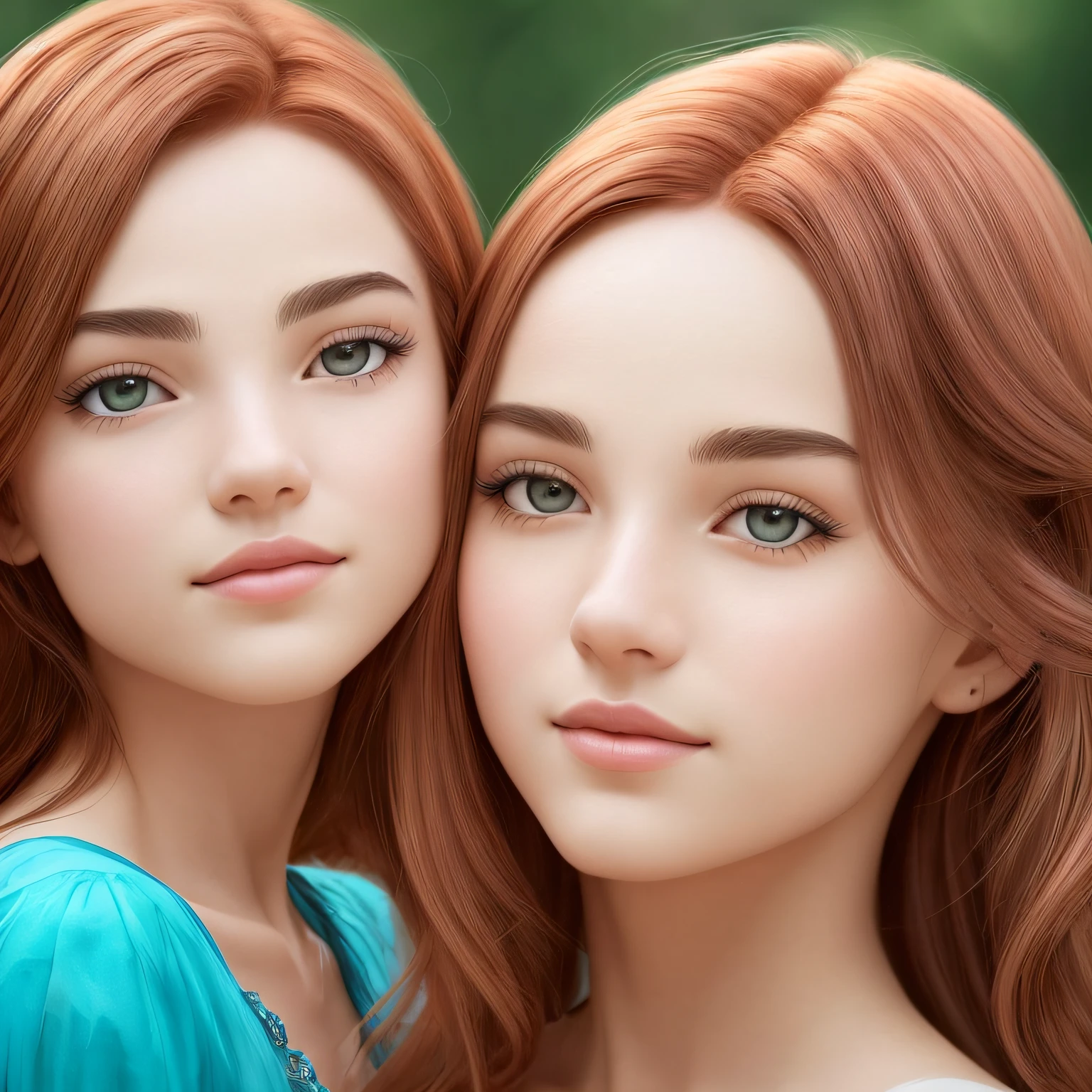 "((Arte digital realista 4K arrebatadora)) de duas mulheres encantadoras, uma morena e uma ruiva, segurando beija-flores em close-up. Long flowing hair, one dressed to the other in summer clothes, elas respiram delicadeza e suavidade. The scene is lulled by subtle lighting and soft shadows, that further enhance the beauty and gracefulness of the captured moment." --auto