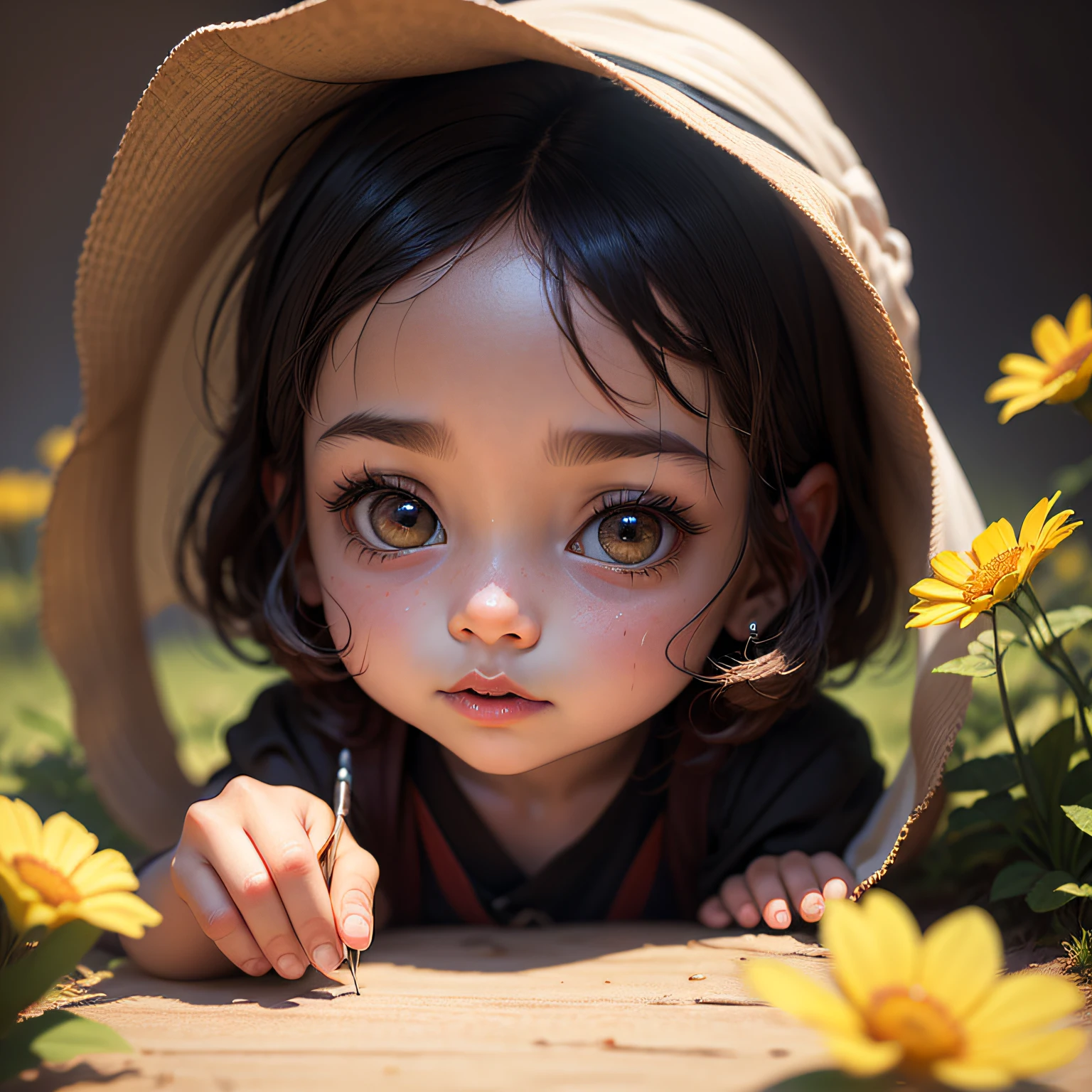 um close up da Joaninha de asas transparentes 4K realista, Arte digital realista, Joaninha de asas brilhantes e pintas preta, Digital painting nice, arte digital muito realista, bela arte digital, joaninha com flores fotorrealista-- auto --auto
