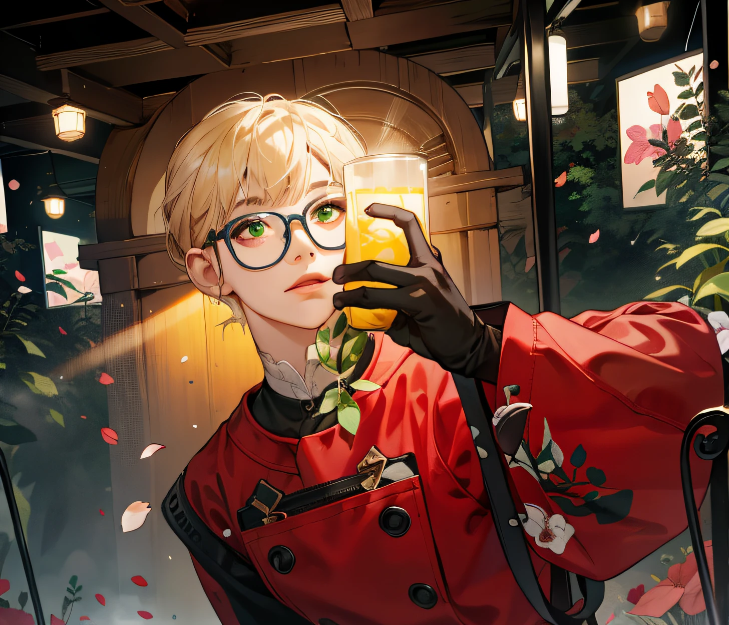 (absurdres, highres, ultra detailed), 1girl, mature female, wavy blonde hair, long hair, blunt bangs, green eyes, pink dress, finely detailed eyes and detailed face, extremely detailed CG unity 8k wallpaper, intricate details, BREAK , kaleidoscopic imagery, symmetrical patterns, vibrant colors, geometric shapes, mesmerizing designs, optical illusions, dynamic composition BREAK , pantomime art, expressive body language, silent storytelling, evocative gestures, visual narratives, theatrical performances BREAK , blooming flowers, colorful petals, fragrant scents, nature's bounty, vibrant gardens, peaceful scenery
