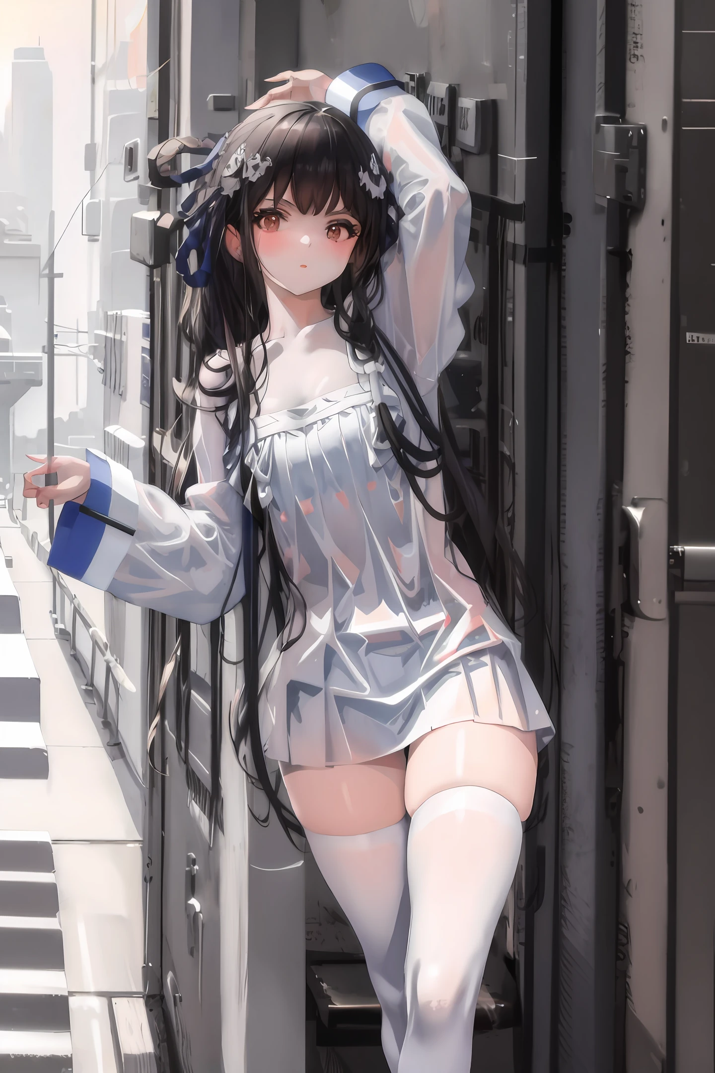 White transparent sexy pajamas, girls