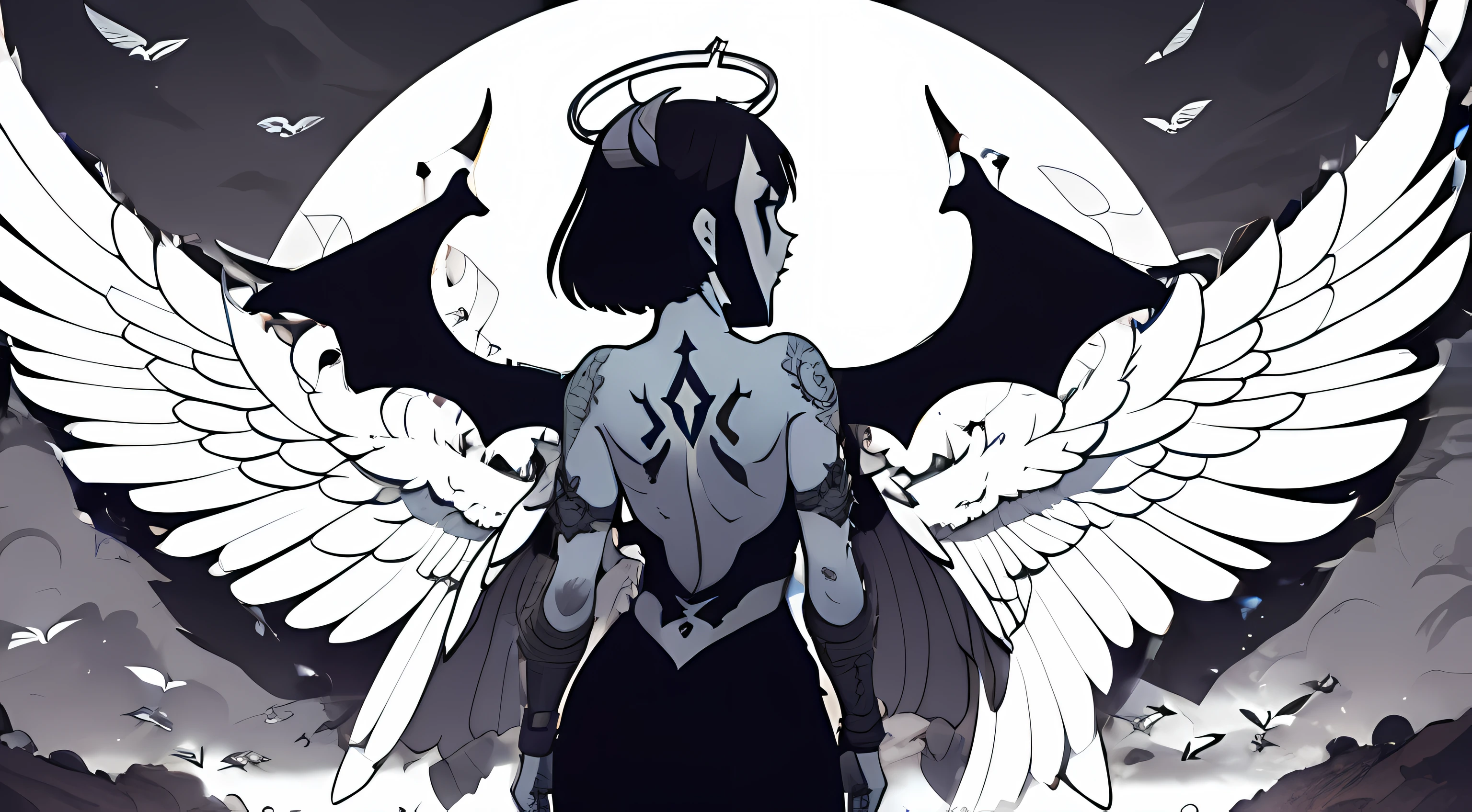 ((best quality),(white wings:1.5),(angelic wings:1.2),flowing),(clouds, sky, heaven, purity),(falling, soft feathers, elegant, breathtaking)