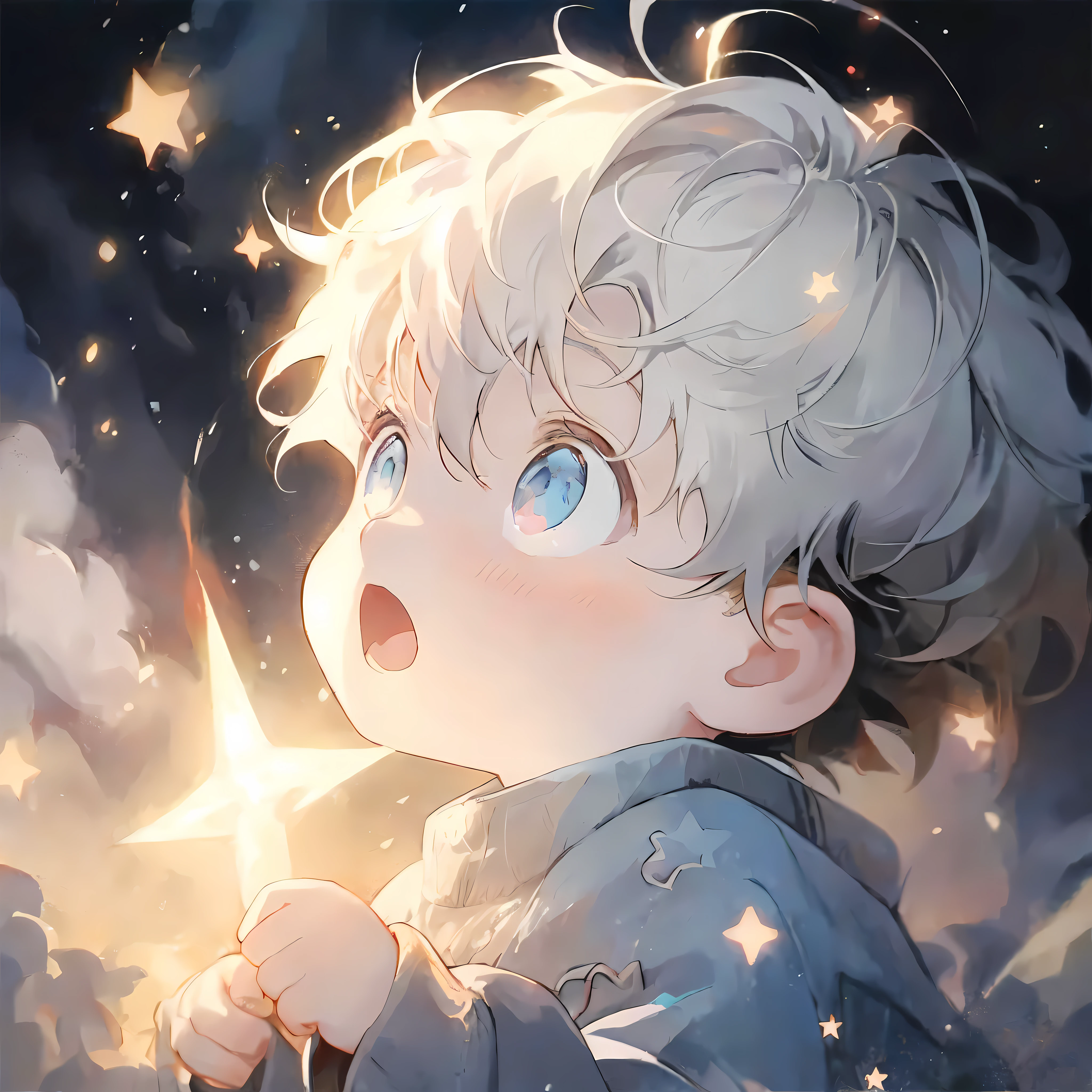 Anime boy with stars in his hands, Anime art wallpaper 4k, Guviz-style artwork, Anime art wallpaper 4 K, Anime art wallpaper 8 K, 4k anime wallpaper, 4k manga wallpapers, Cute detailed digital art, Guweiz in Pixiv ArtStation, anime wallaper, Anime wallpaper 4k