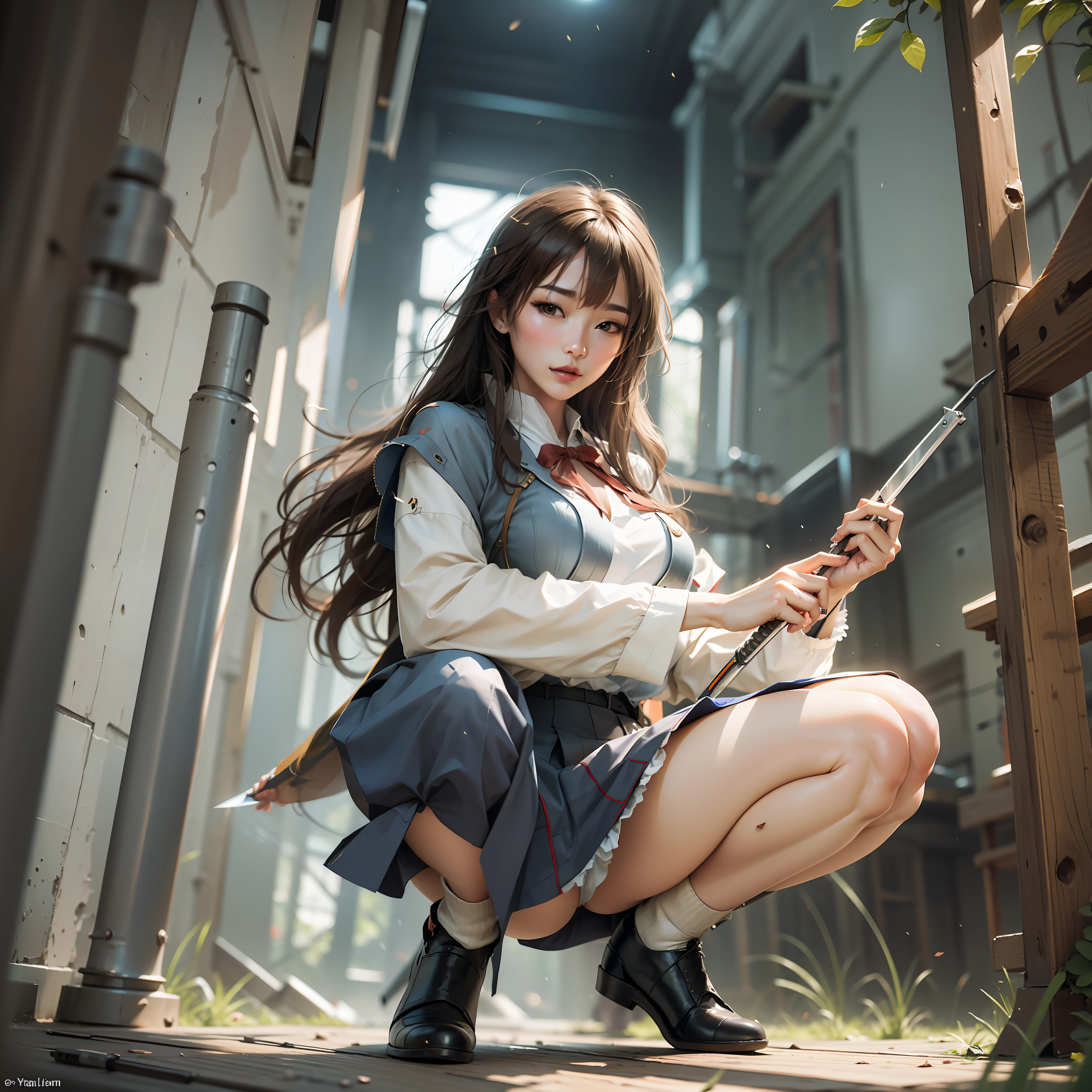 A white light suddenly condensed on Yan Liyue's knife,The blade broke in two from the middle,Make a crisp sound on the ground