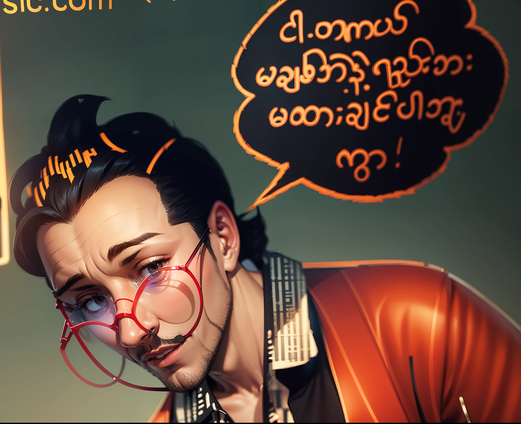 A man with round glasses