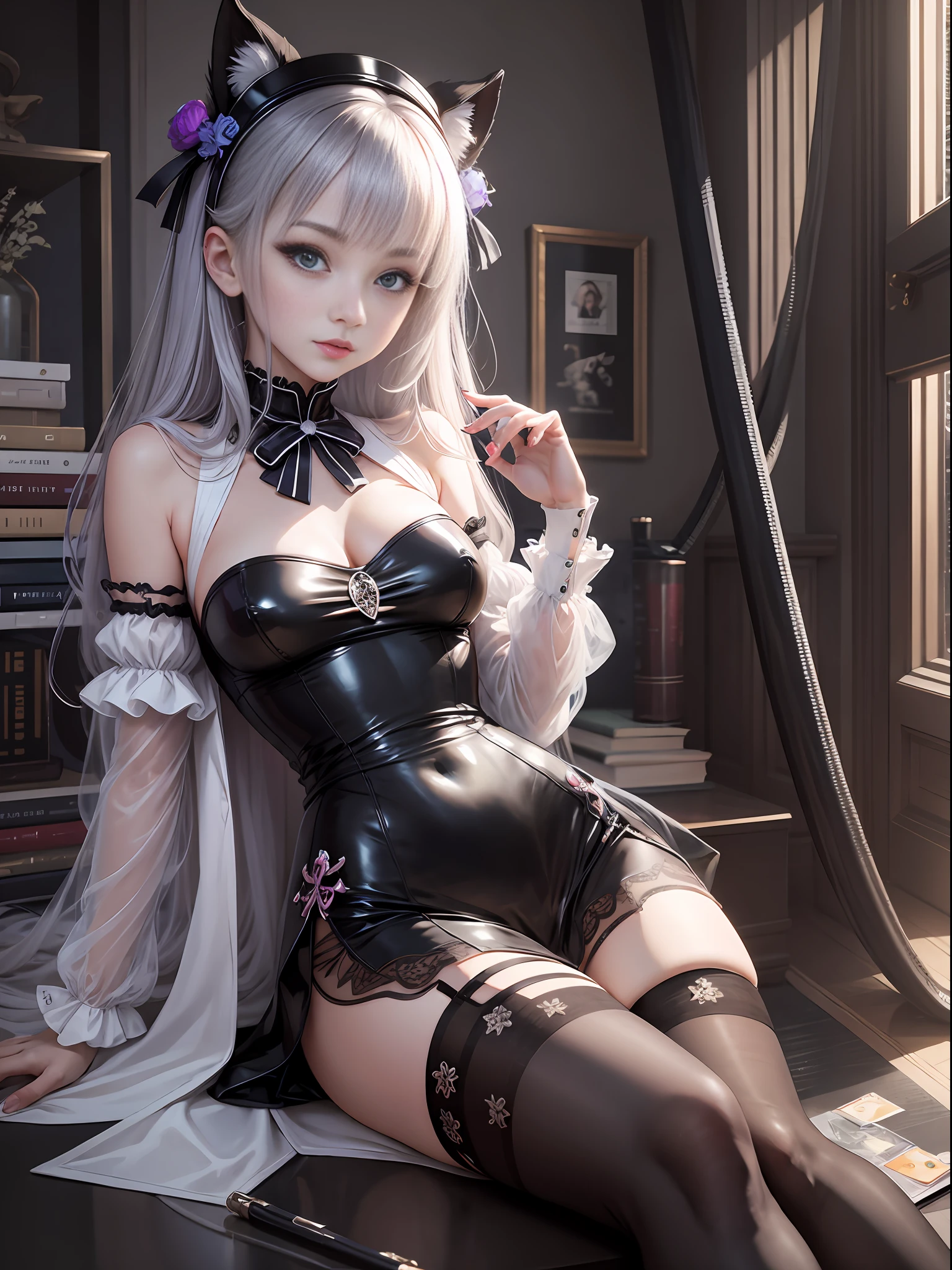 (MDJRNY-PNTRT:0.5), Masterpiece, Best Quality, Super Resolution, 1 Girl, Clear Black Stockings --auto --s2