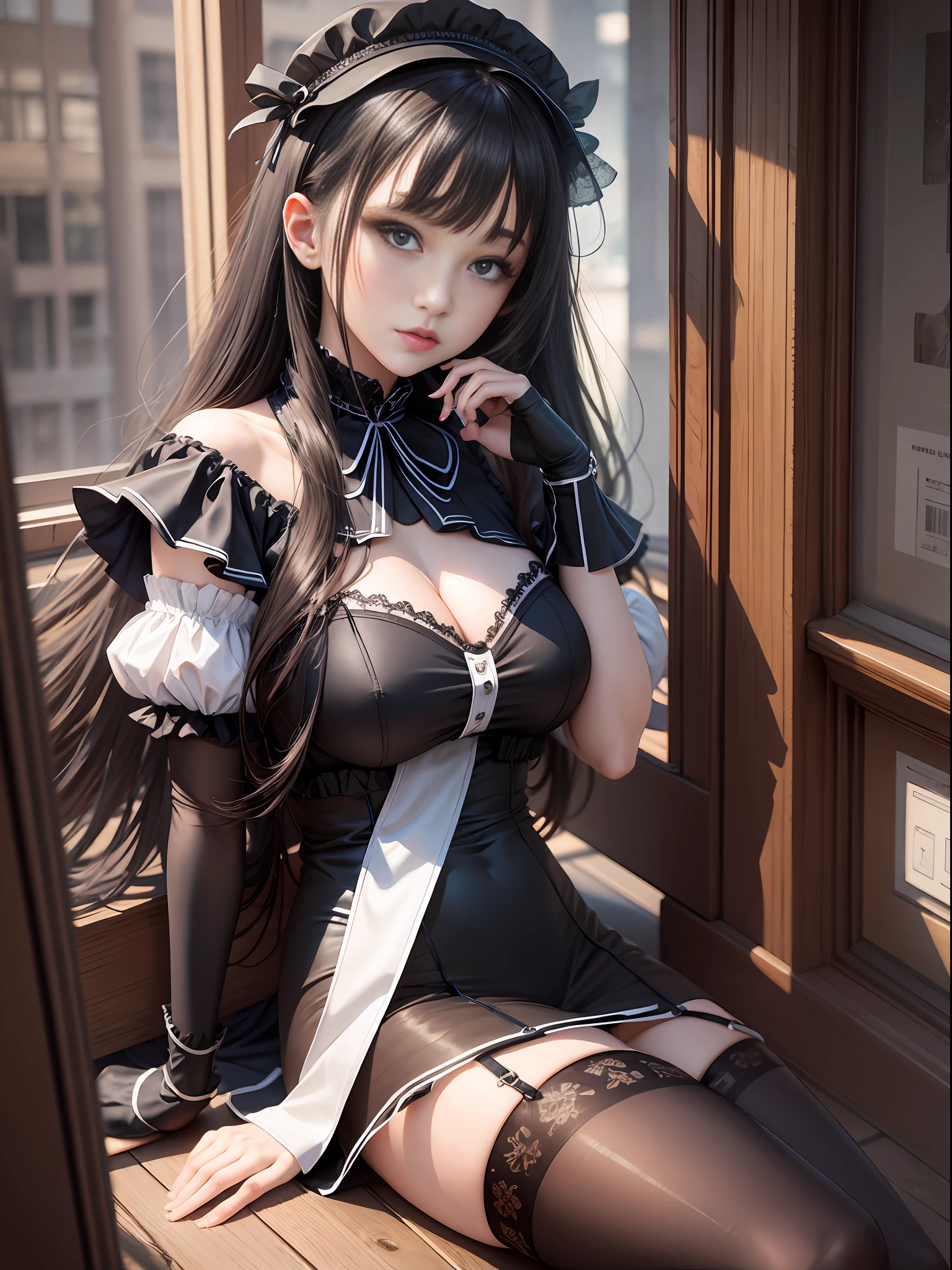 (MDJRNY-PNTRT:0.5), Masterpiece, Best Quality, Super Resolution, 1 Girl, Clear Black Stockings --auto --s2