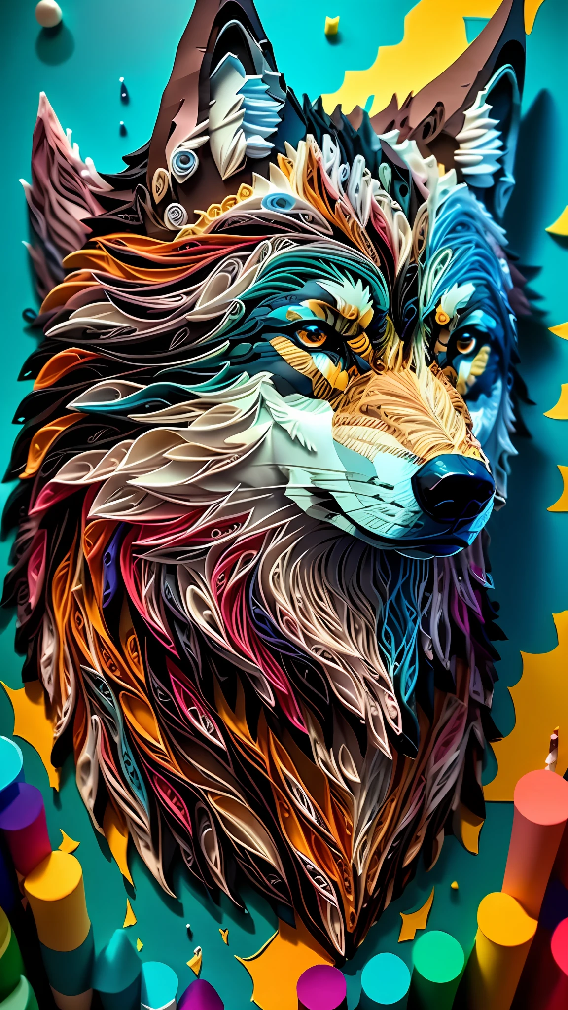 wolf, multi dimensional quilling paper, art, chibi,
yang08k, beautiful, colorful,
Masterpieces, top quality, best quality, official art, beautiful and aesthetic,((8K ultra realistic))