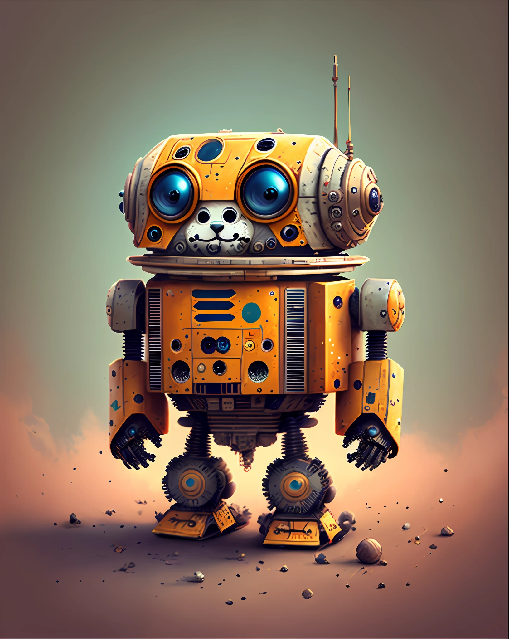 Adorable robot, in star wars style