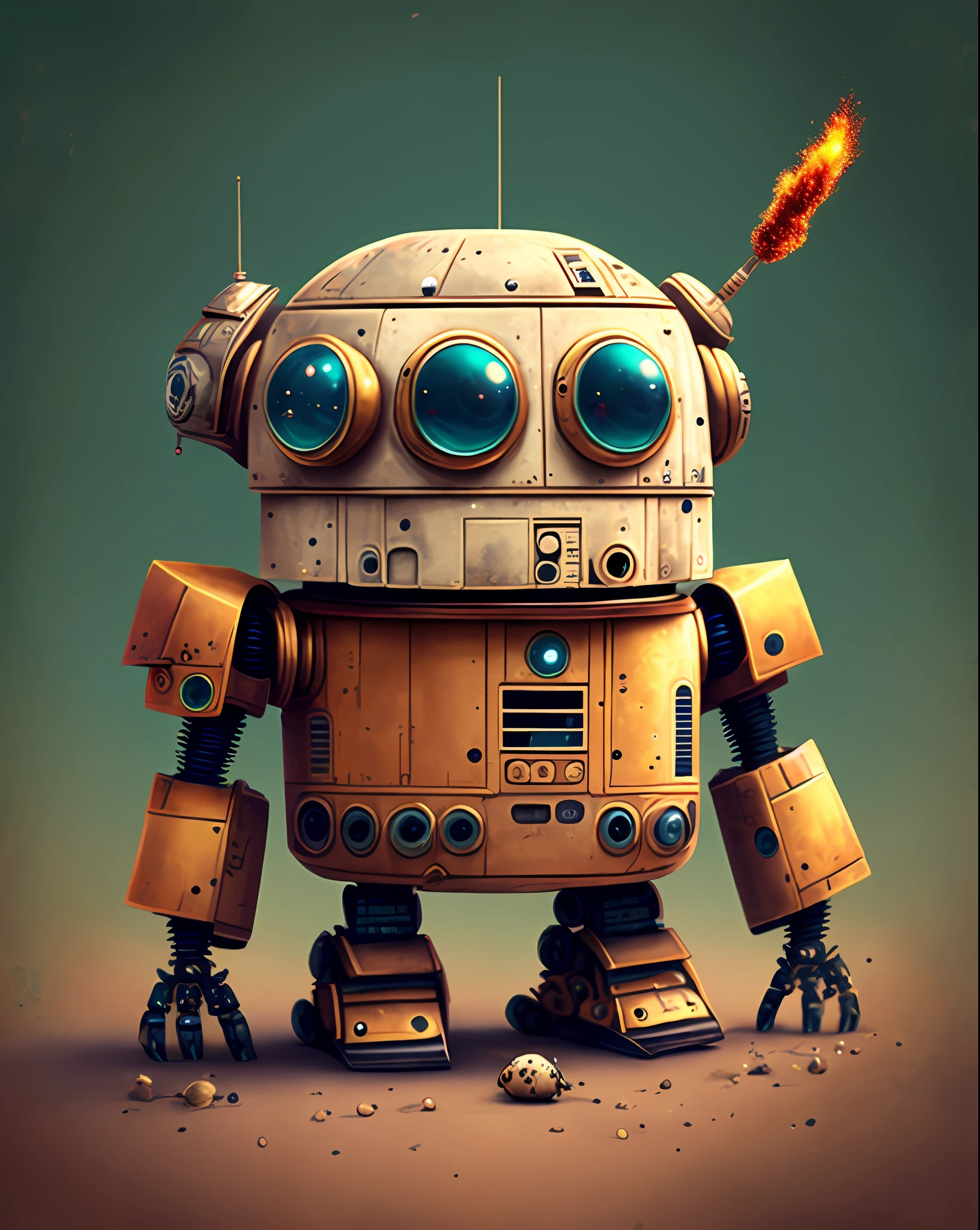 Adorable robot, in star wars style