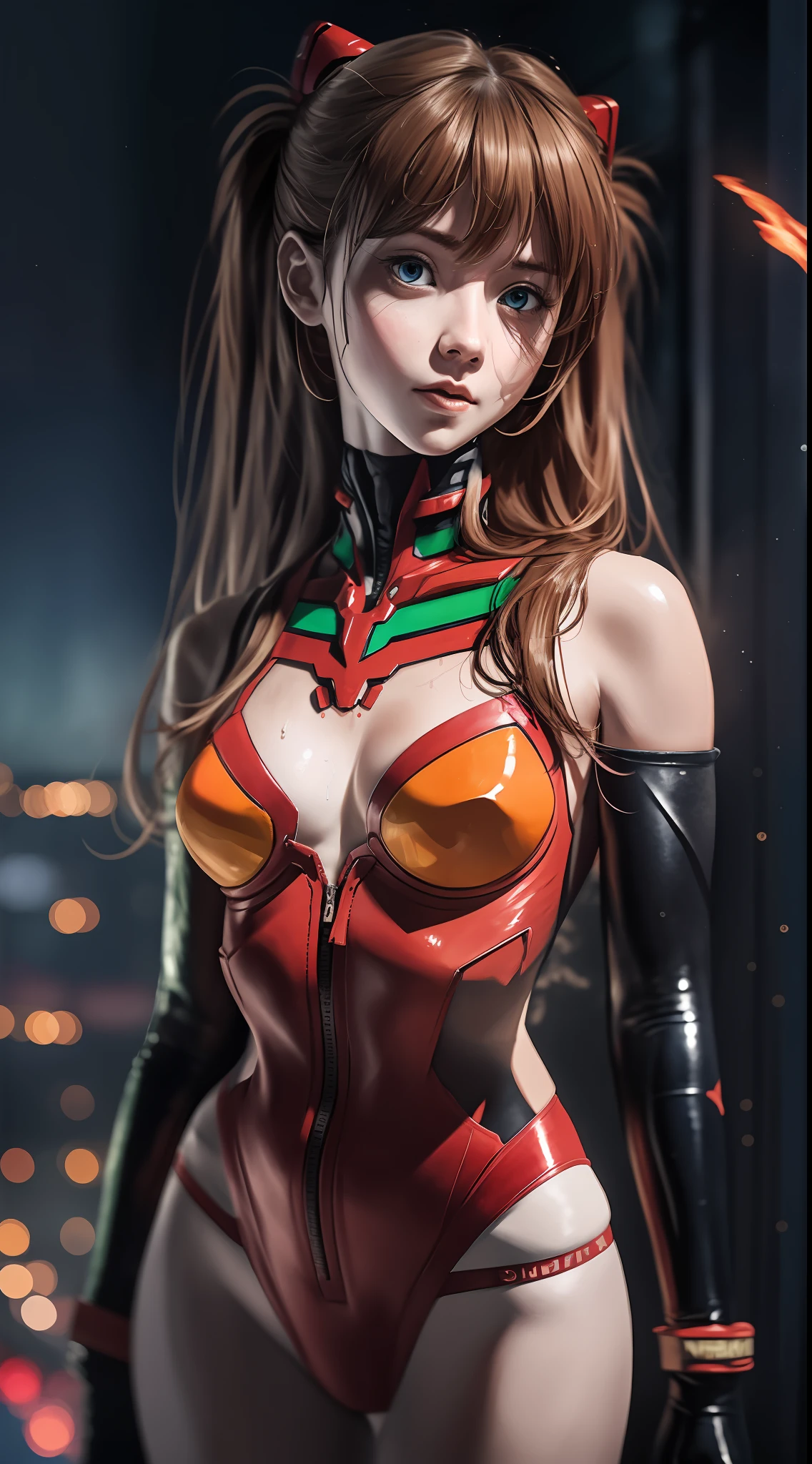 Shikiha Asuka Lenglet、Asuka、evangerion、Eva 02、Red EVA pilot wearing combat suit、High heels on the feet、Tsundere Girl、A slender、shoun、Almond-shaped sky blue eyes、long eyeslashes、shiny lip、Tsundere and playful look、Full body portrait、Hair bobble、long eyeslashes、light smile、ear blush、tusk、blonde hair、twintails、Heart-shaped pupil、surrealism、drop shadow、Stereogram、 Tachi-e,, Atmospheric perspective, A futuristic, anime styled, 电影灯光, shimmer, Ray traching, drop shadow, SPEEDLINE, Tachi-e, Diffraction spikes, F/16, 8K, super detailing, ccurate, beste-Qualit, retinas, masterpiece, awardwinning, Texture Skins、 (illustratio), (large resolution), (in 8K), (highly detaile), (Ultra clear skin pores), (best illustration), (Dynamic short black hair), (Beautiful and detailed black eyes), (beste-Qualit), (ultra detali), (masterpiece), (wall-paper), (details face), 独奏, (dynamicposes), in the arms of a guy, Hugged,, distress, Wet bikini, firm peach buttocks, Close-up of lower body, shining skin, Slimness, Models, Finger insertion, massaging, Hard elastic middle chest, round plump and elastic buttocks, insertion,, shy expression, Wheezing, Looking forward, slightly wet face, looking looking at viewer, (no-bra), (witheout panties), noclothes,29yo、Spoiled look、Gloat