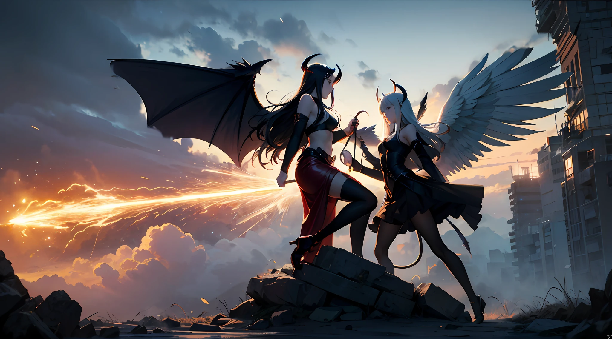 Angel's feathered wings