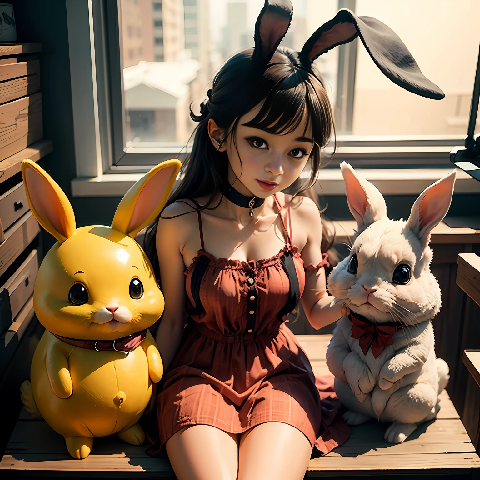 Rabbit figures,Cute anime, --auto