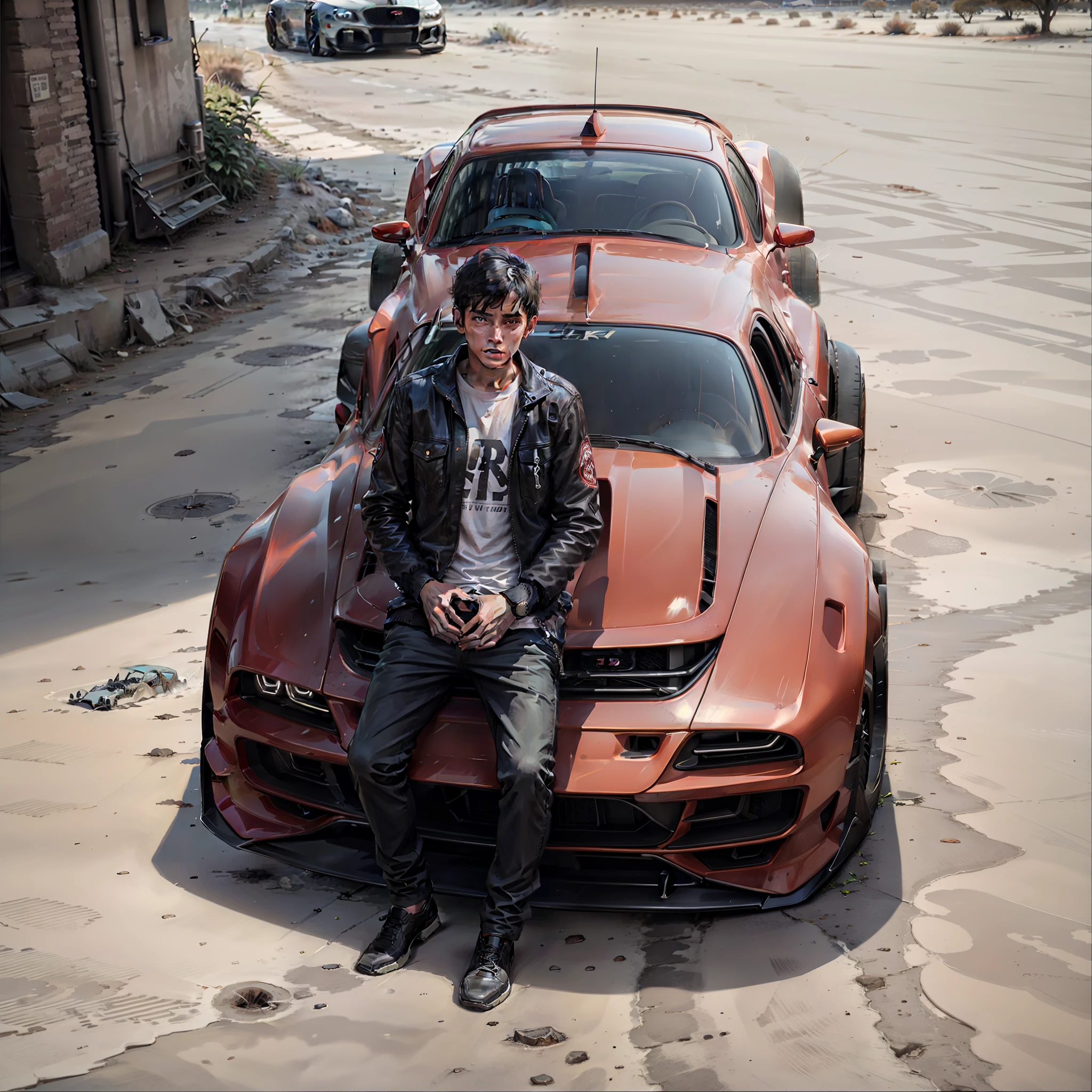 A boy is driving a Bugatti,8k ultra
