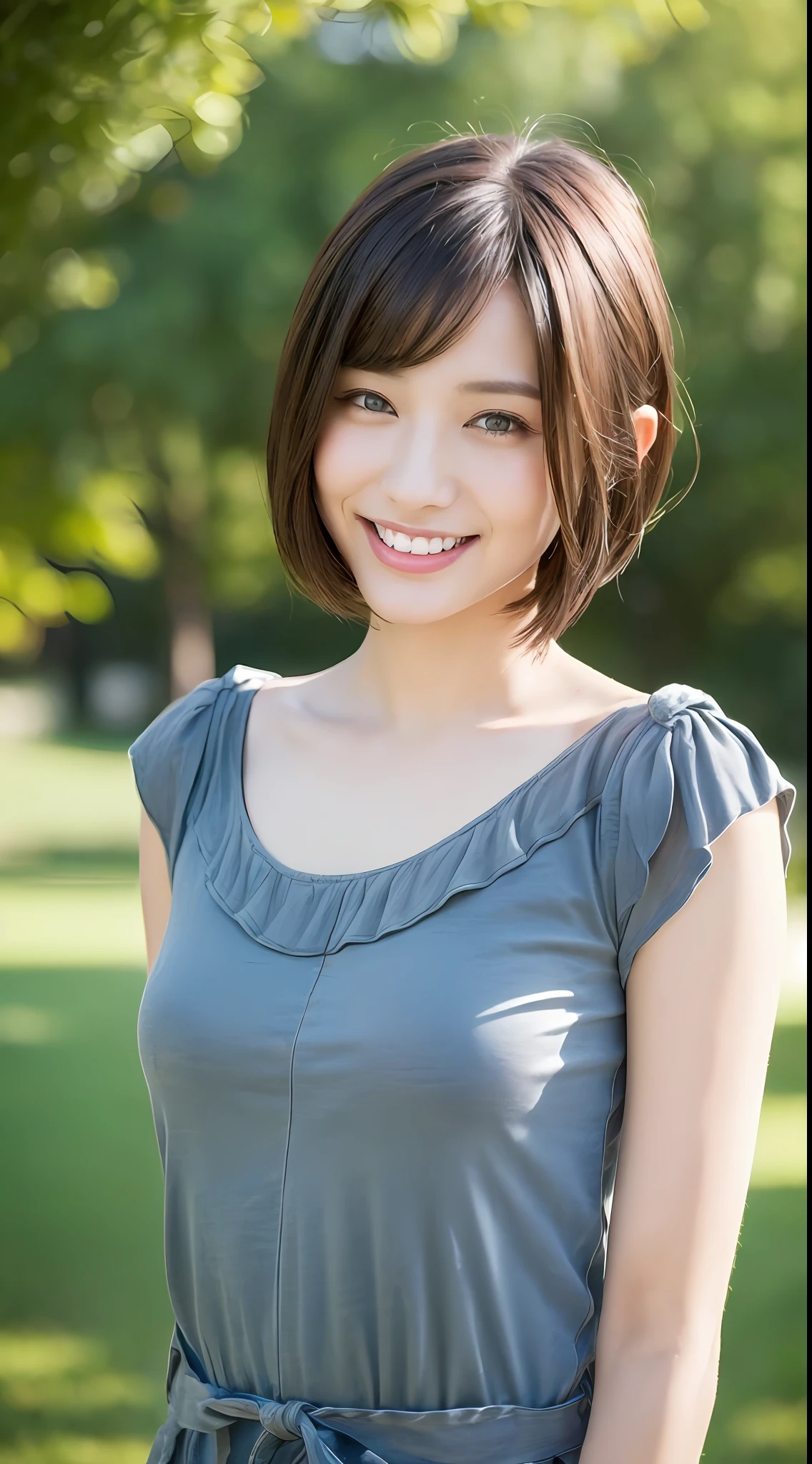 ((beste-Qualit、8K、masterpiece:1.3))、1girl in、Slim Beauty:1.3、(Hairstyle Casual、1.1、Super fine face、Delicat eyes、双眼皮、a smile、home、short-hair
