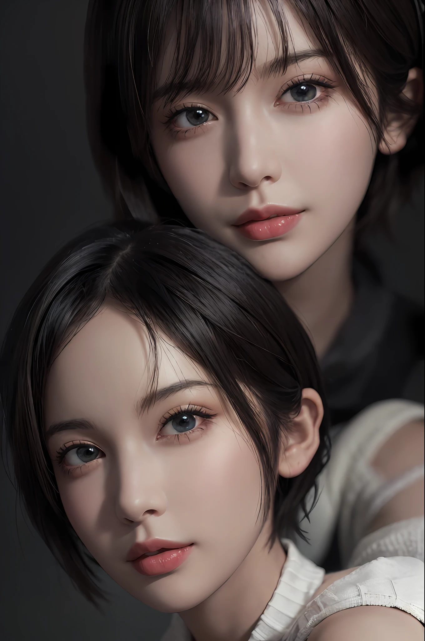 (masterpiece:1.3), (8k, photorealistic, RAW photo, best quality: 1.4), (1girl), beautiful face, (realistic face), (black hair, short hair:1.3), beautiful hairstyle, realistic eyes, beautiful detailed eyes, (realistic skin), beautiful skin, (sweater), absurdres, attractive, ultra high res, ultra realistic, highly detailed, golden ratio