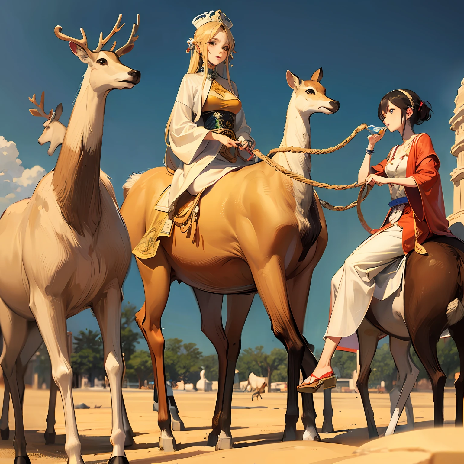 Nine-colored deer,dunhuang,desert,oasis,milk,Zero burden,health,lucky --auto