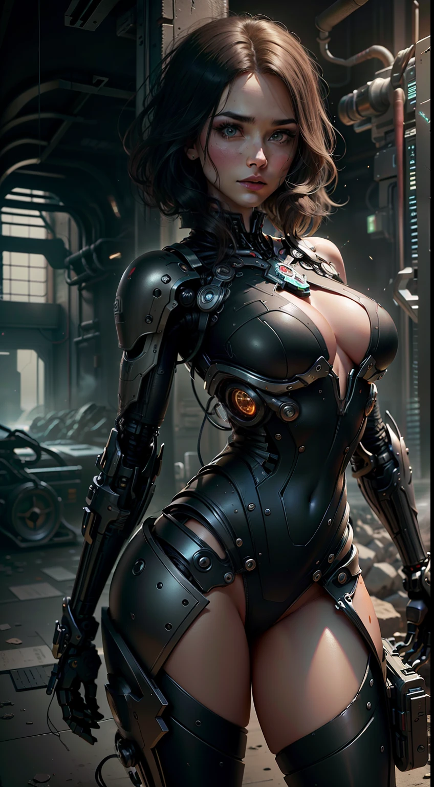 ((melhor qualidade)), ((obra-prima)), (altamente detalhado: 1.3), ....3d, Shitu-Mecha, Beautiful cyberpunk women with their mecha in the ruins of the city of a lost war, tecnologia antiga, HDR (high dynamic range), ray tracing, NVIDIA RTX, Super-Resolution, Unreal 5, espalhamento subsuperficial, PBR Texturing, Post-processing, anisotropic filtering, profundidade de campo, Maximum clarity and sharpness, texturas multicamadas, Albedo e mapas Speculares, surface shading, Accurate simulation of light-material interaction, Perfect Ratios, octan render, two-tone illumination, ISO baixo, white-balance, rule of thirds, aperiatura ampla, 8K BRUTO, subpixel efficiency, sub-pixel convolution, luminescent particles, espalhamento de luz, Tyndall effectThe woman's body defines thick cybernetic thighs, partes do corpo, does not show large breasts, estilo mecha, mostra rosto ,(1Menina:1.3), sozinho, (((rosto muito detalhado)))), ((Olhos e rosto muito detalhados)))), Olhos de detalhe bonitos, Partes do corpo__ corpo perfeito e bem definido, Arte Oficial, papel de parede unificado 8k, super detalhado, bonito e belo, belo, obra-prima, melhor qualidade, Original, obra-prima, foto super fina, melhor qualidade, super high res, Realismo realista, luz solar, retrato de corpo inteiro, amazing beauty, dinamic pose, rosto delicado, olhos vibrantes, (da frente), cabelo loiro, Ela usa terno do Homem-Aranha, esquema de cores vermelho e preto, aranha, fundo do telhado da cidade muito detalhado, telhado, com vista para a cidade, rosto detalhado, fundo ocupado complexo detalhado, Messy, lindo, branco leitoso, pele altamente detalhada, detalhes realistas da pele, visible pores, Foco claro, volumetric mist, 8k UHD, DSLR, alta qualidade, grain of film, pele clara, photo realisticity, Lomografia, futuristic dystopian megalopolis, translucid --auto